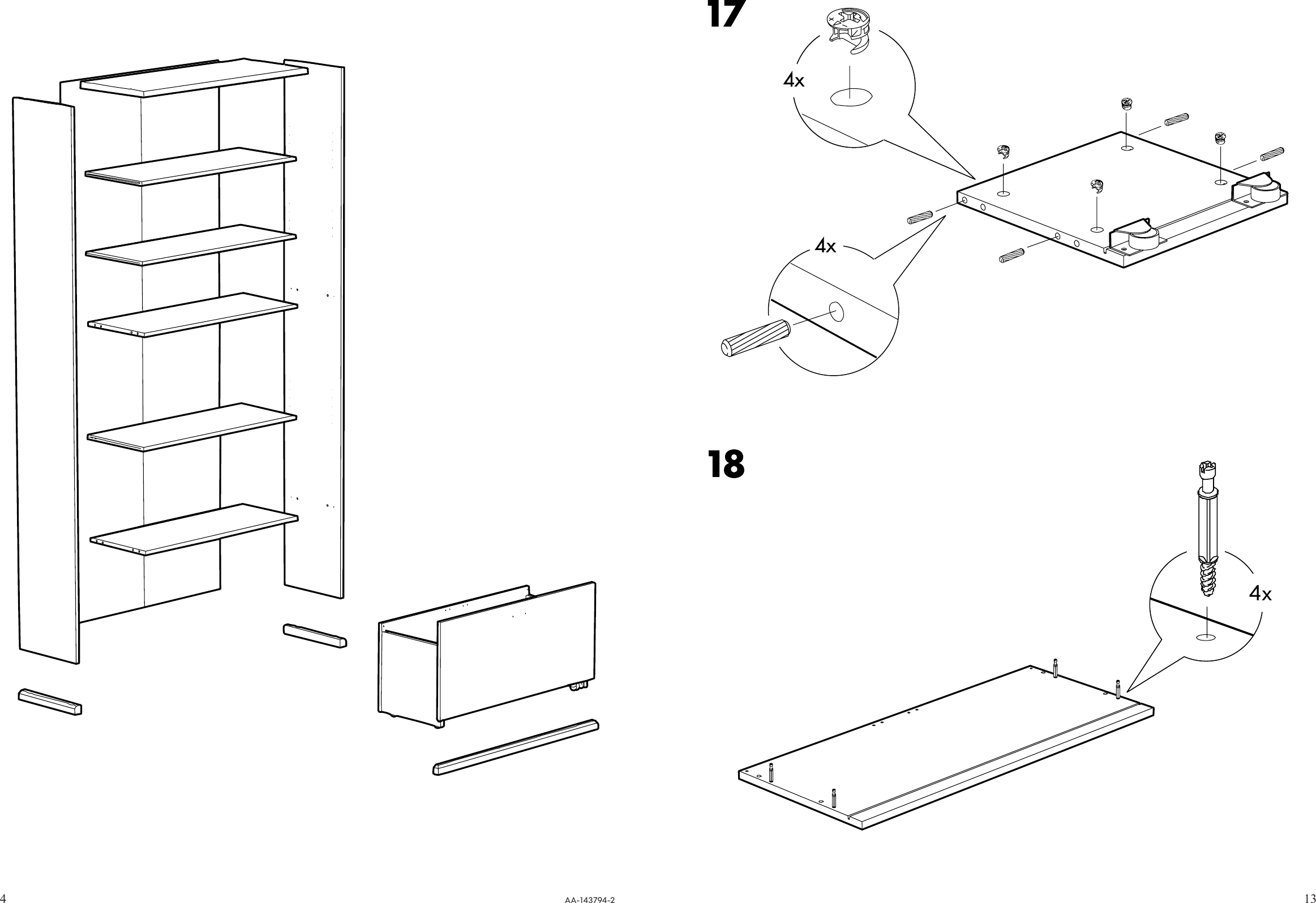 Page 4 of 8 - Ikea Ikea-Alve-Bookcase-W-Drawer-32-1-4X81-1-8-Assembly-Instruction