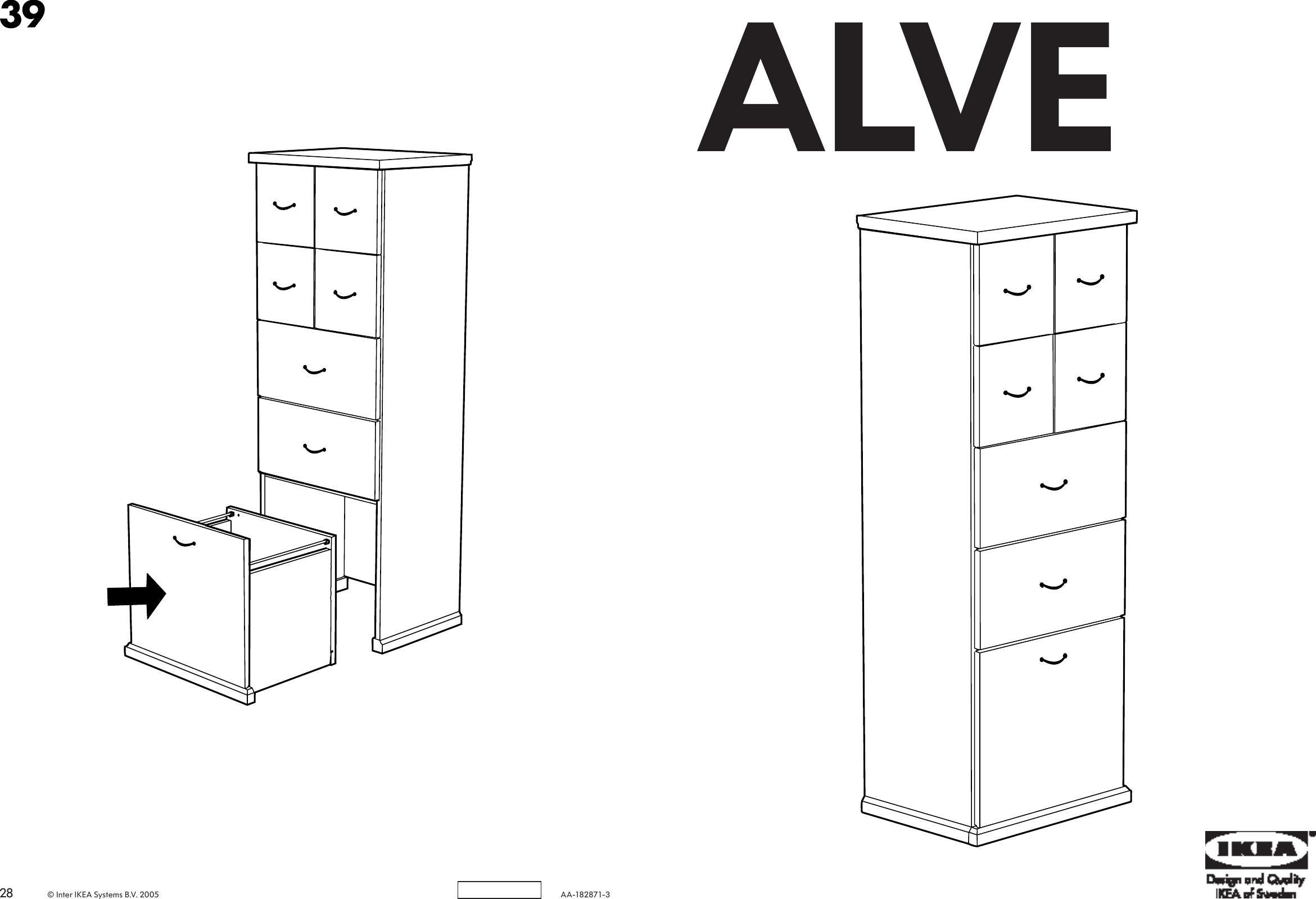 Ikea Alve Draw Unit 17X14X47 Anti Assembly Instruction