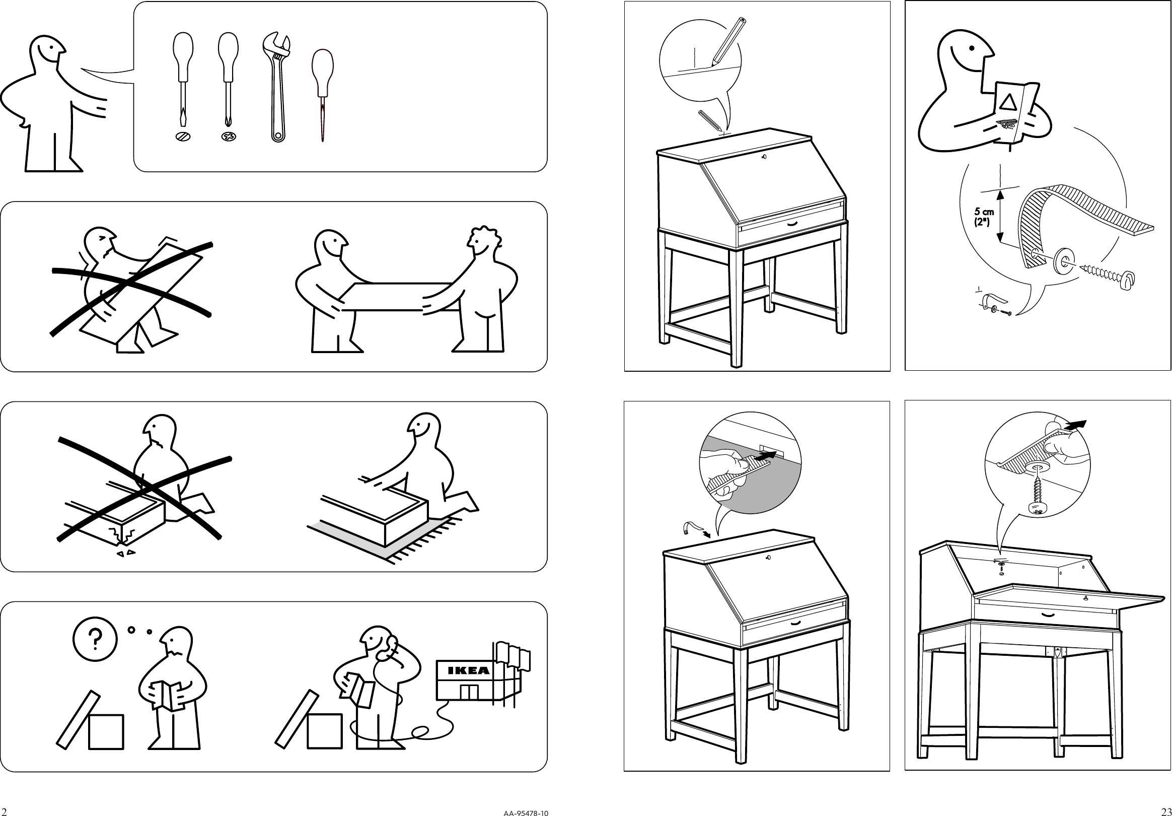 Page 2 of 12 - Ikea Ikea-Alve-Secretary-31-7-8X40-1-8-Assembly-Instruction