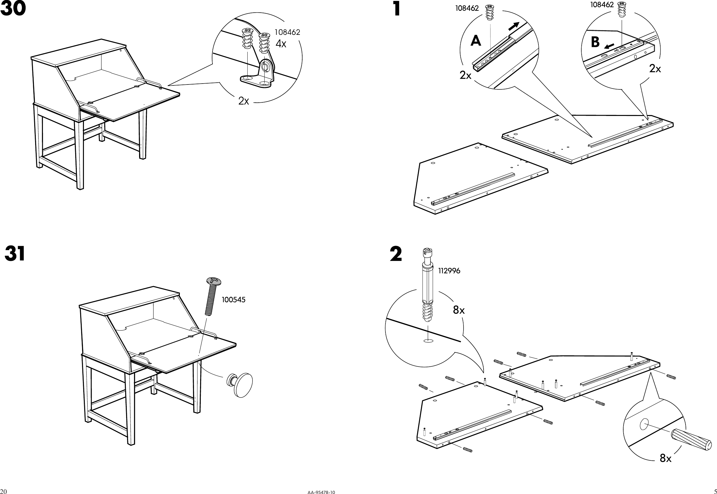 Page 5 of 12 - Ikea Ikea-Alve-Secretary-31-7-8X40-1-8-Assembly-Instruction