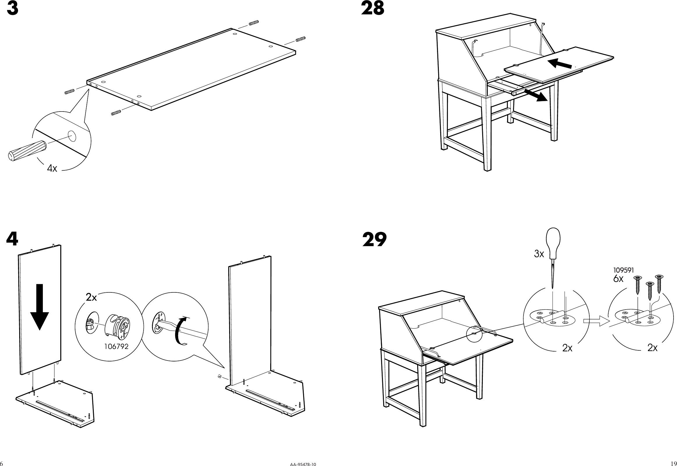 Page 6 of 12 - Ikea Ikea-Alve-Secretary-31-7-8X40-1-8-Assembly-Instruction
