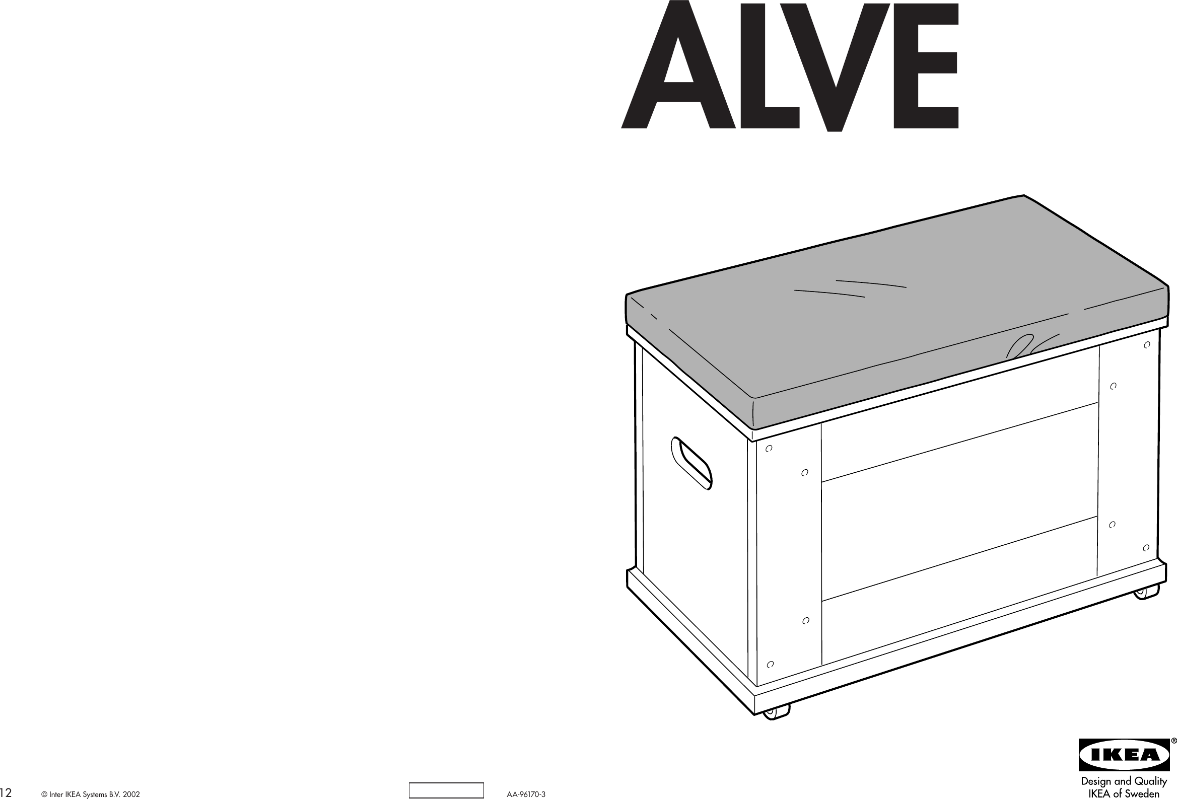 Page 1 of 6 - Ikea Ikea-Alve-Storage-Bench-27X12X19-Assembly-Instruction