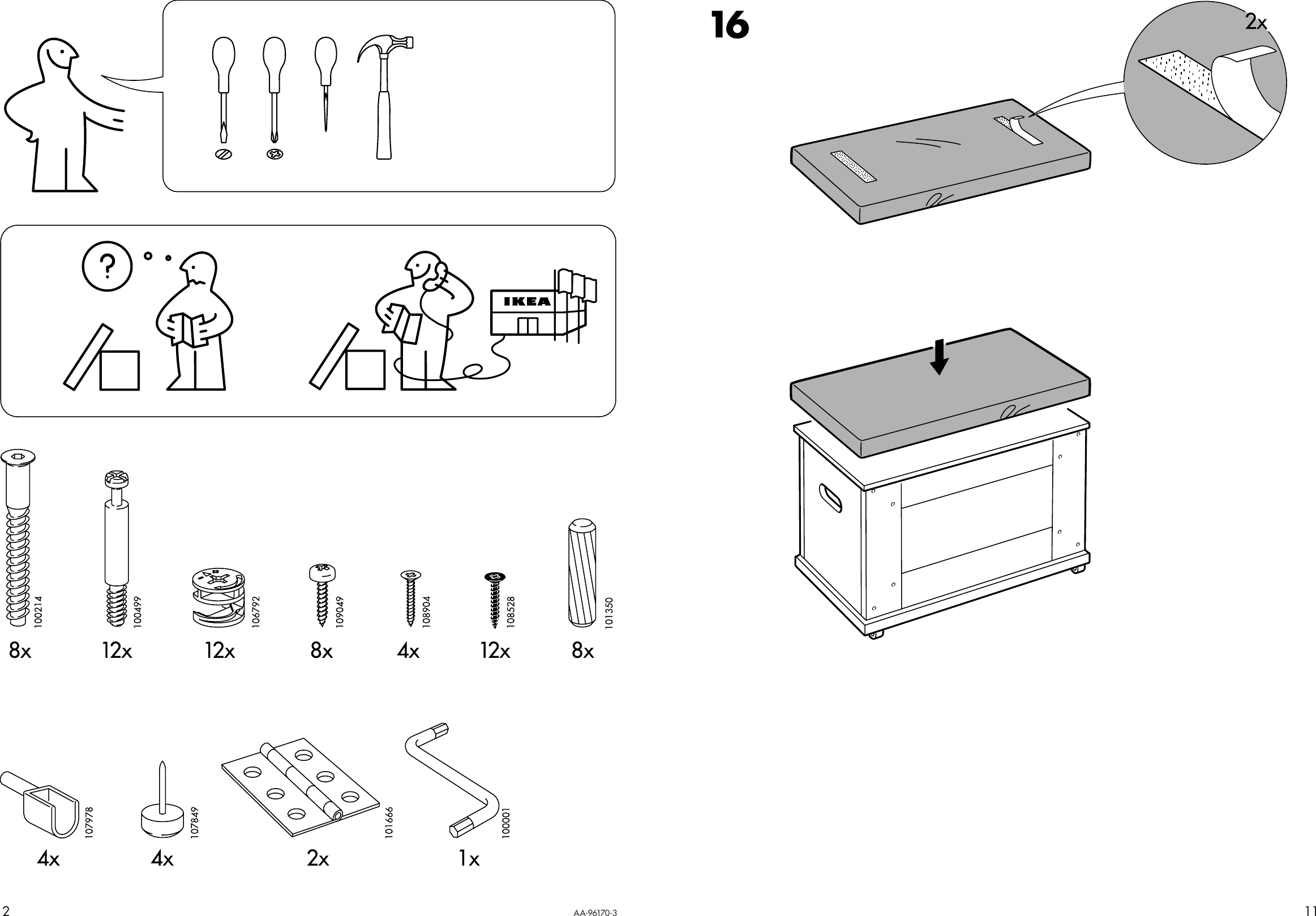 Page 2 of 6 - Ikea Ikea-Alve-Storage-Bench-27X12X19-Assembly-Instruction
