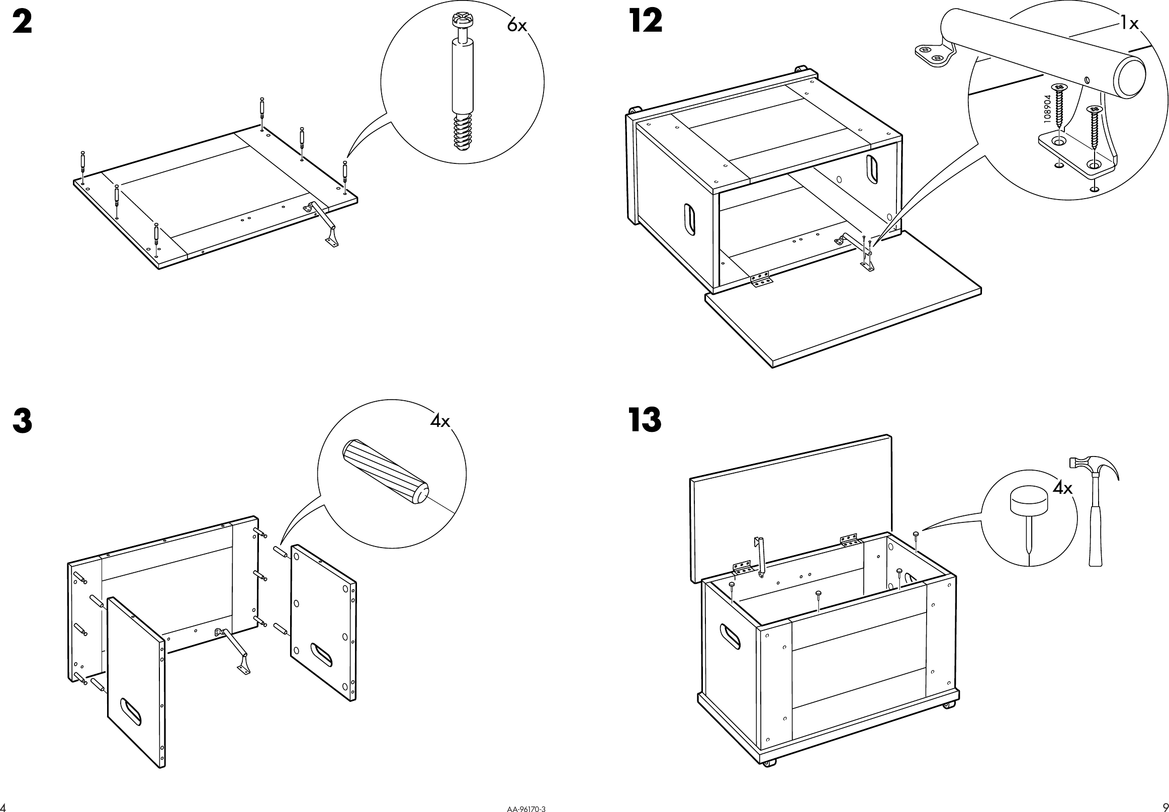 Page 4 of 6 - Ikea Ikea-Alve-Storage-Bench-27X12X19-Assembly-Instruction