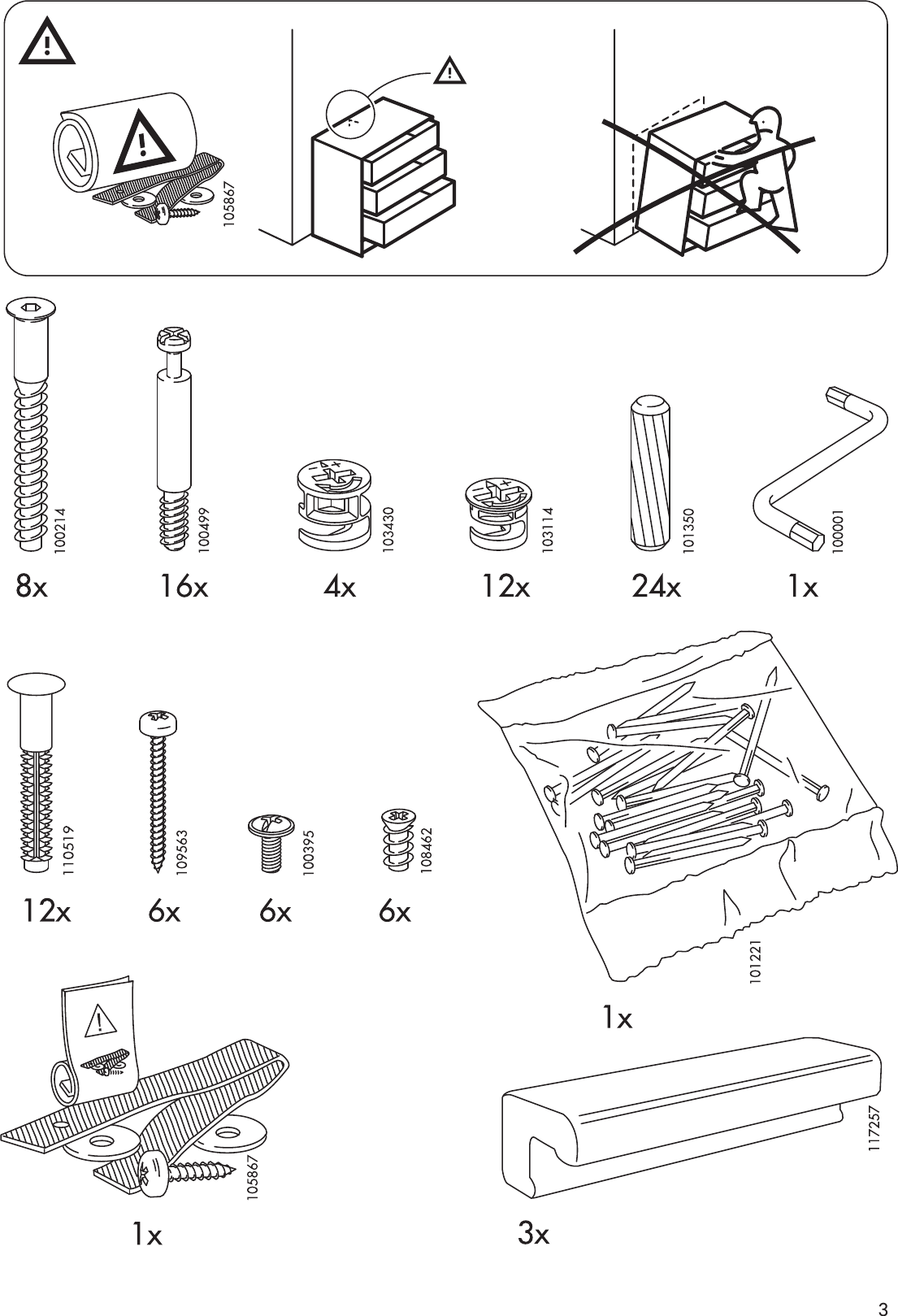 Page 3 of 12 - Ikea Ikea-Aneboda-Chest-3Drw-32-Assembly-Instruction