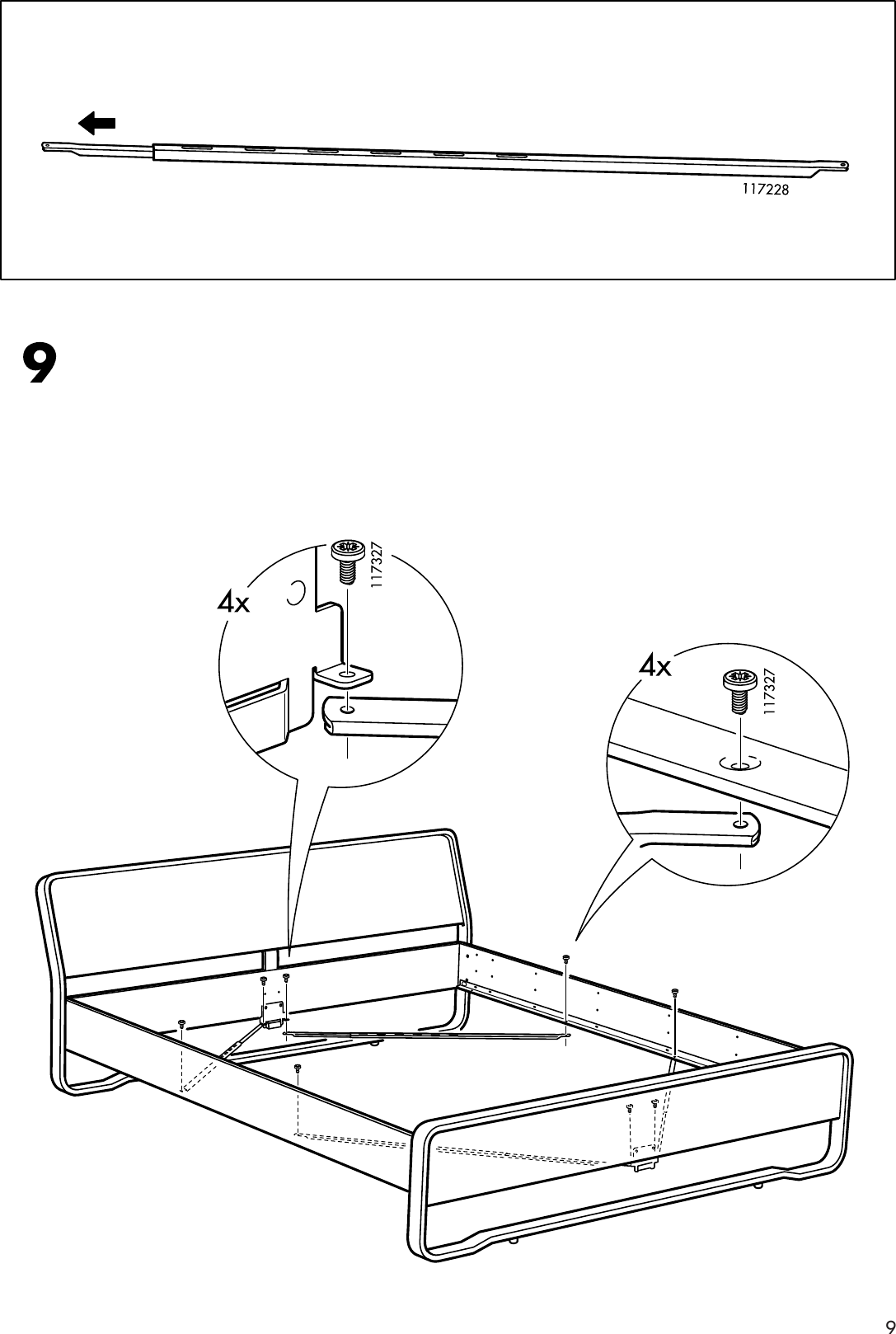 Page 9 of 12 - Ikea Ikea-Anes-Bed-Frame-Full-Bir-Ven-Wht-Assembly-Instruction