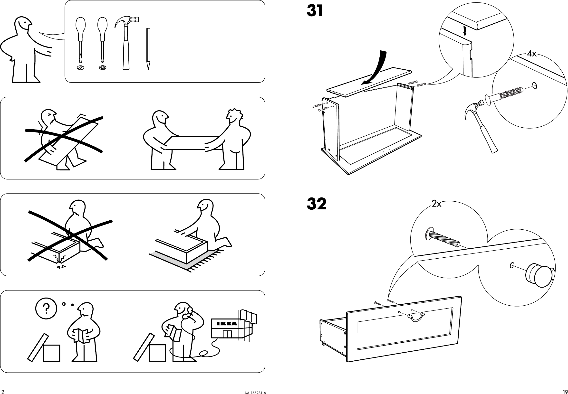 Page 2 of 10 - Ikea Ikea-Aspelund-Chest-2Drawers-34X31-Assembly-Instruction-3  Ikea-aspelund-chest-2drawers-34x31-assembly-instruction