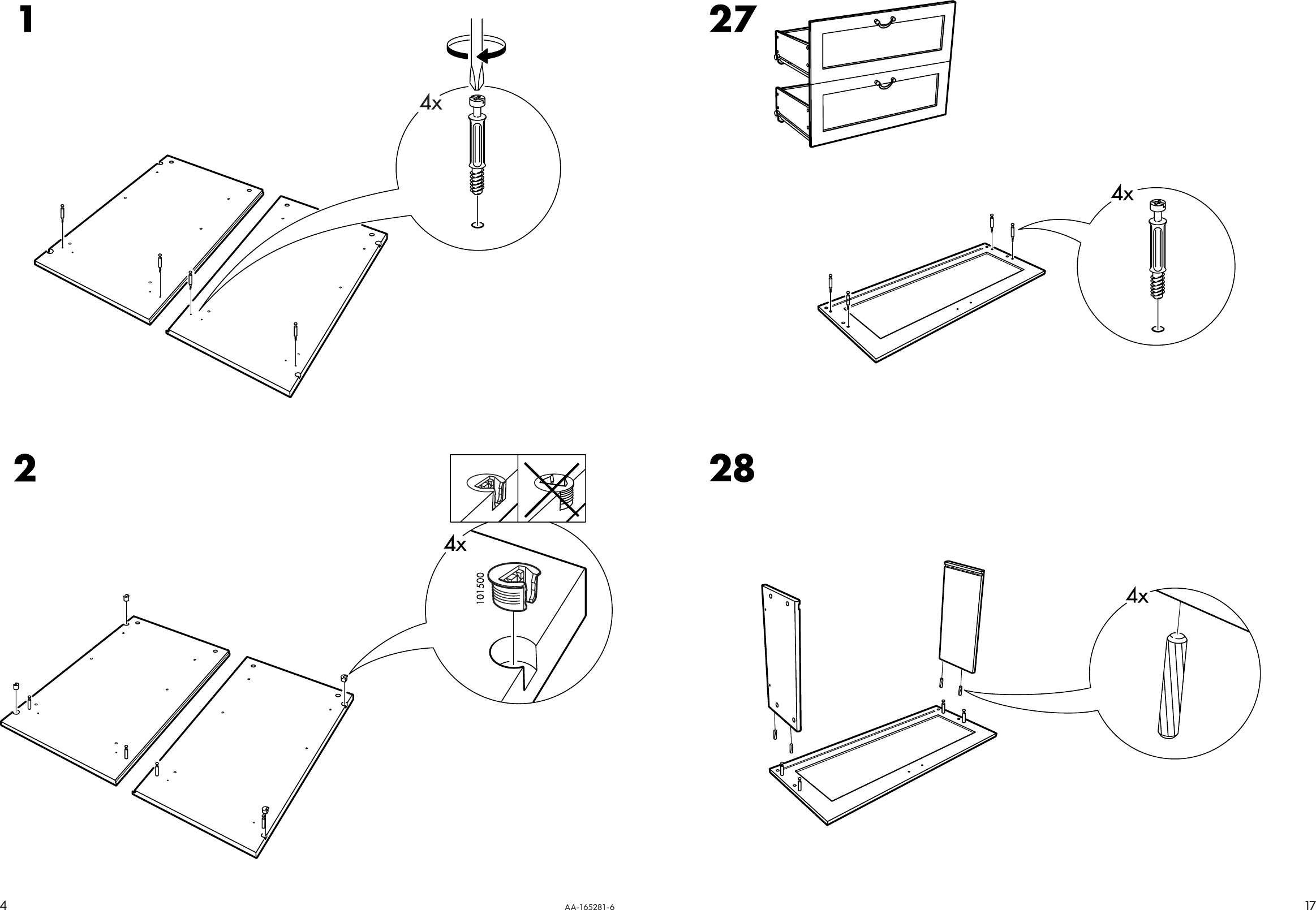 Page 4 of 10 - Ikea Ikea-Aspelund-Chest-2Drawers-34X31-Assembly-Instruction-3  Ikea-aspelund-chest-2drawers-34x31-assembly-instruction