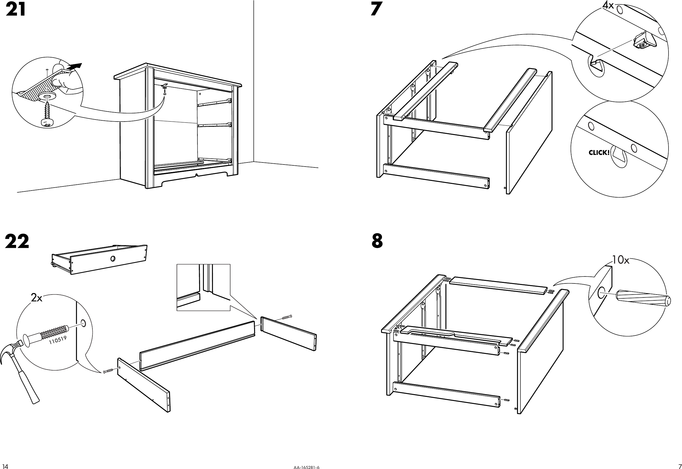 Page 7 of 10 - Ikea Ikea-Aspelund-Chest-2Drawers-34X31-Assembly-Instruction-3  Ikea-aspelund-chest-2drawers-34x31-assembly-instruction