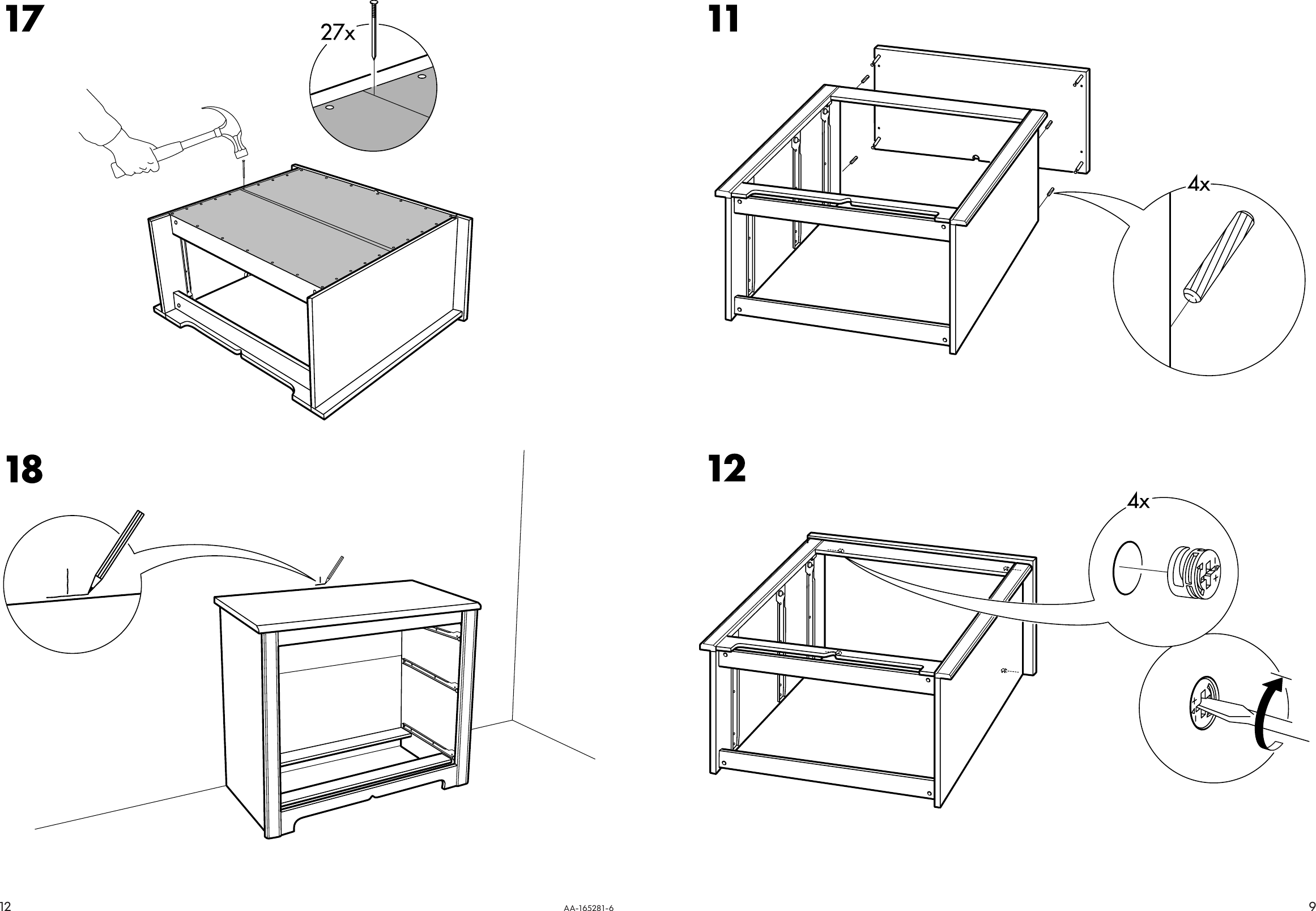 Page 9 of 10 - Ikea Ikea-Aspelund-Chest-2Drawers-34X31-Assembly-Instruction-3  Ikea-aspelund-chest-2drawers-34x31-assembly-instruction