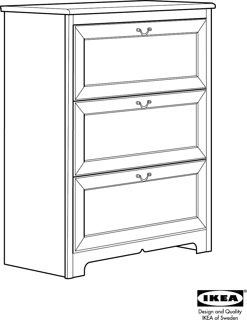 Ikea Aspelund Chest W 3 Drawers 34x43 Assembly Instruction