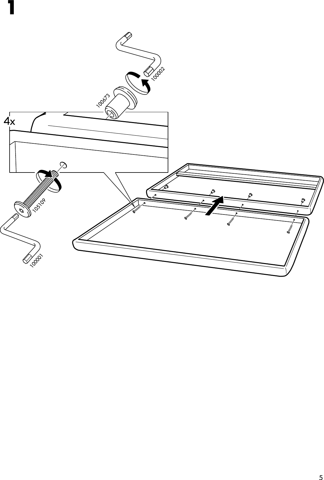 Page 5 of 8 - Ikea Ikea-Badalen-Wall-Mounted-Headboard-Assembly-Instruction