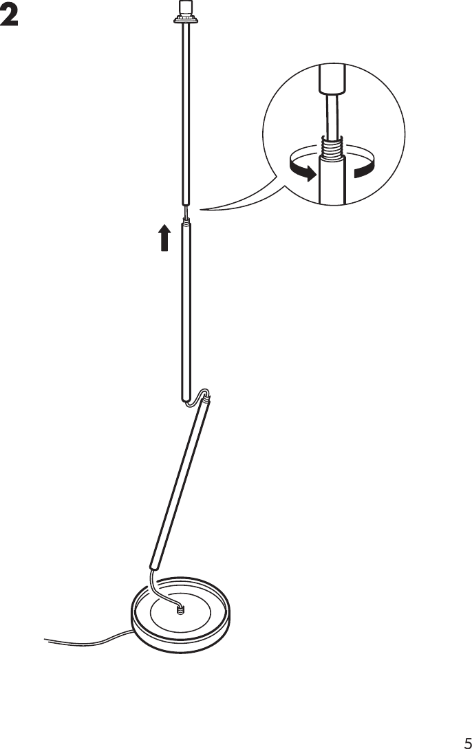 Page 5 of 8 - Ikea Ikea-Basisk-Floor-Uplight-Assembly-Instruction