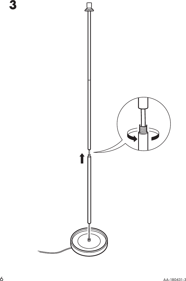 Page 6 of 8 - Ikea Ikea-Basisk-Floor-Uplight-Assembly-Instruction