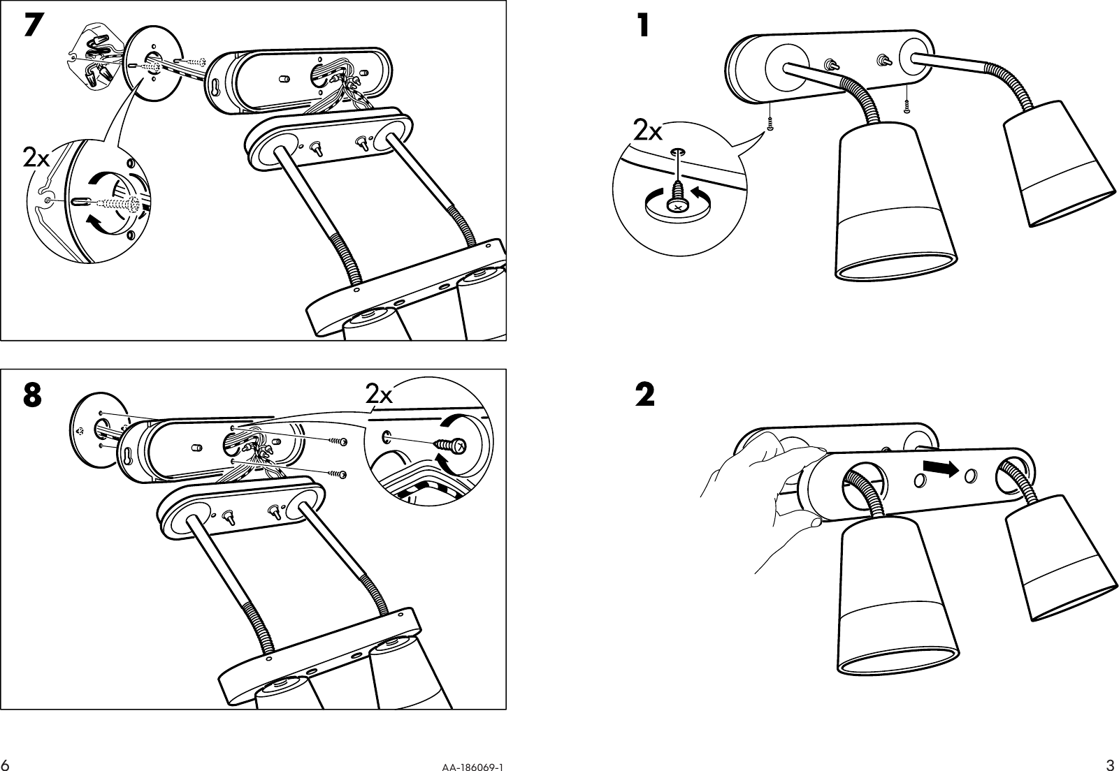 Page 3 of 4 - Ikea Ikea-Basisk-Wall-Lamp-Double-Assembly-Instruction