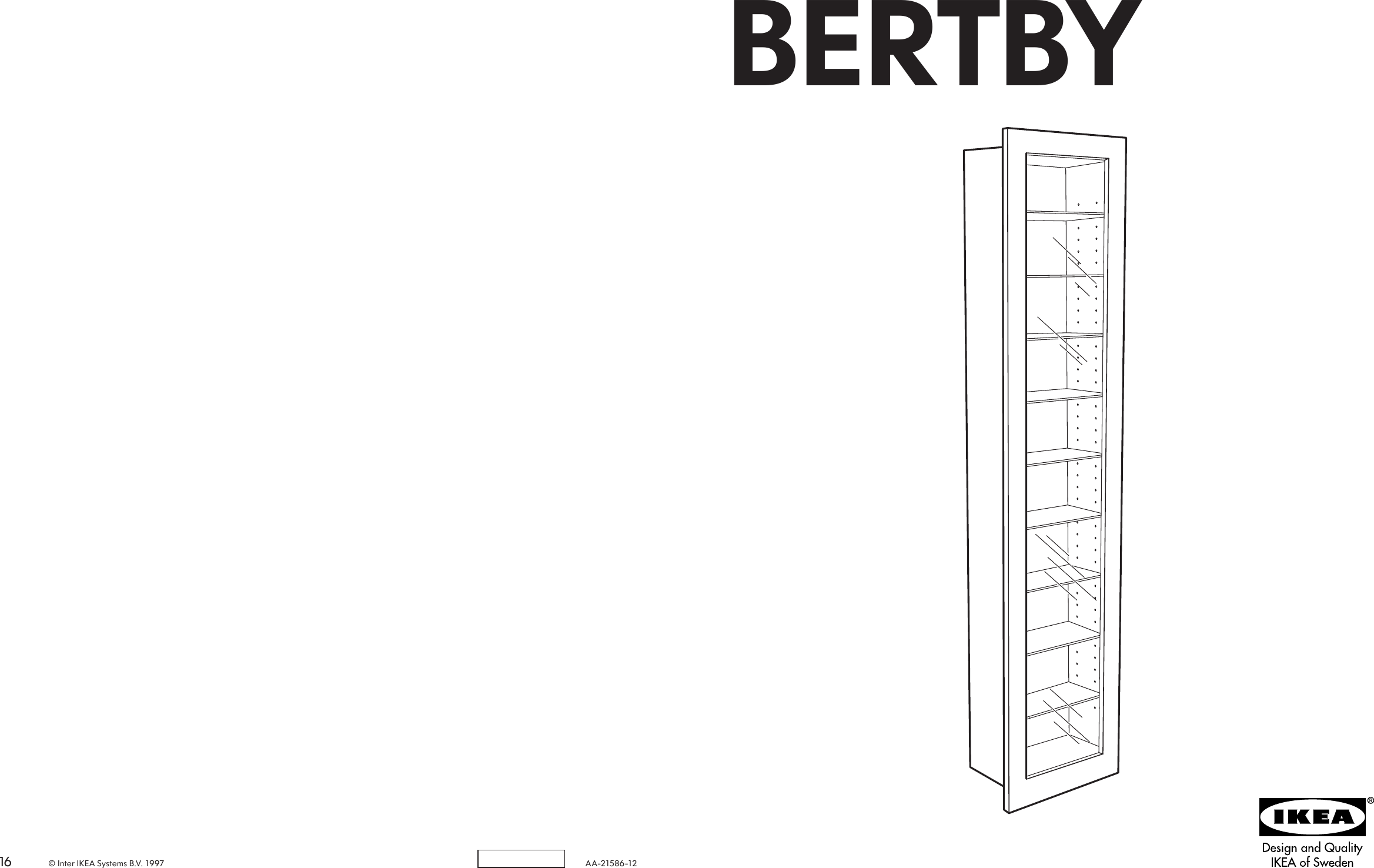 Ikea Bertby Glass Door Wall Cabinet 17x67 Assembly Instruction