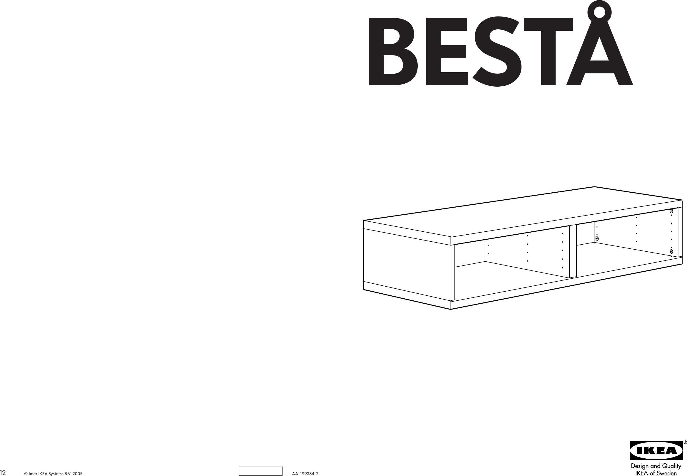 Page 1 of 6 - Ikea Ikea-Besta-Bench-47X19X10-Assembly-Instruction