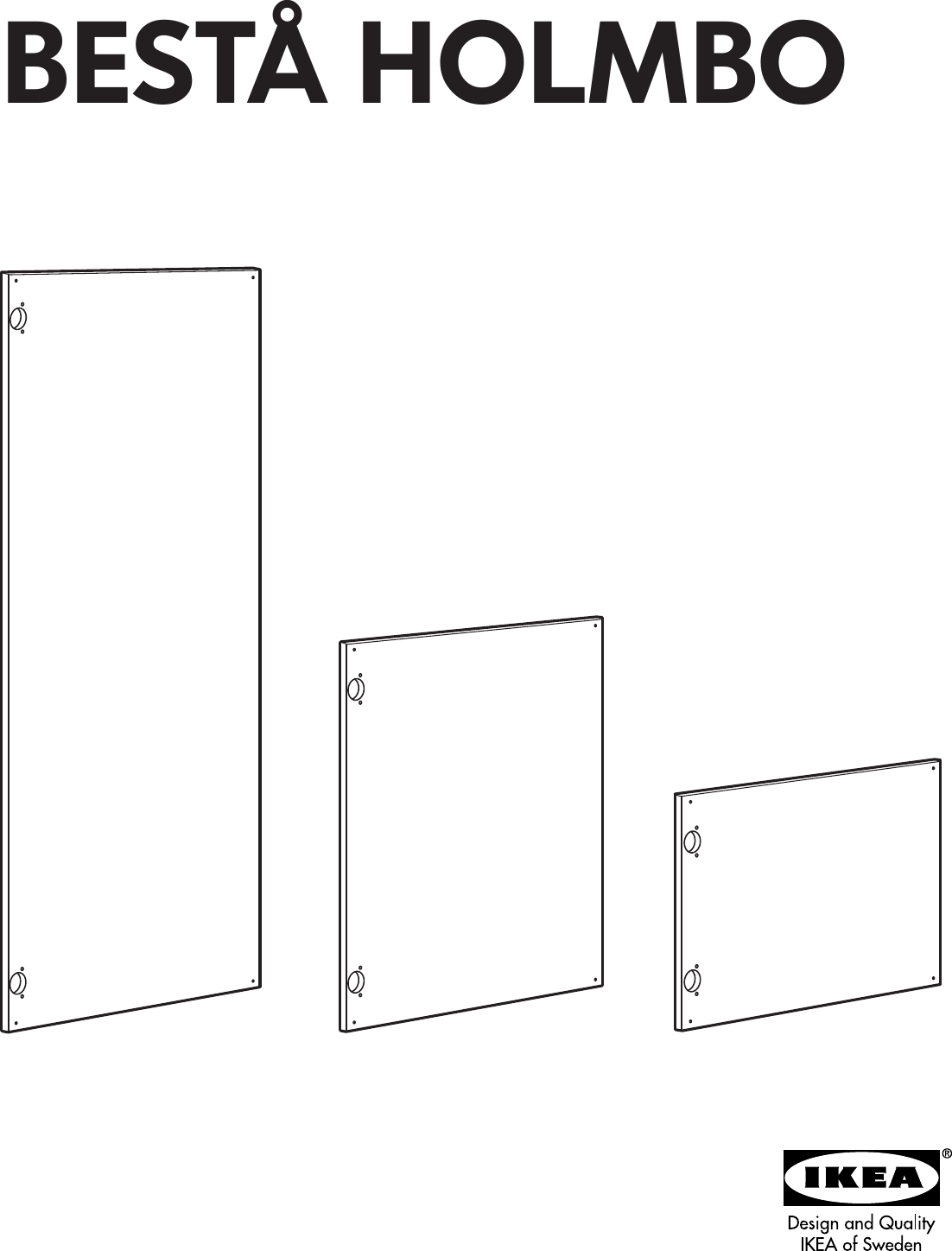 Page 1 of 8 - Ikea Ikea-Besta-Holmbo-Door-23-5-8X15-Assembly-Instruction