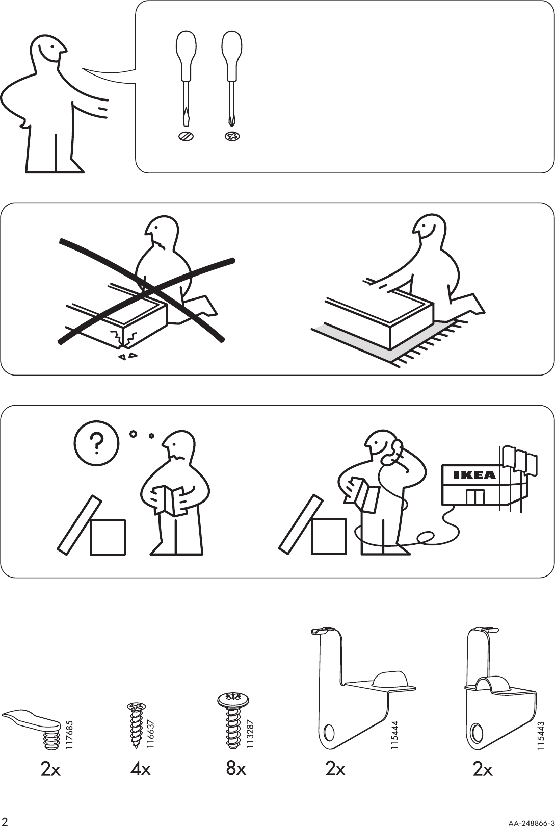 Page 2 of 8 - Ikea Ikea-Besta-Holmbo-Door-23-5-8X15-Assembly-Instruction