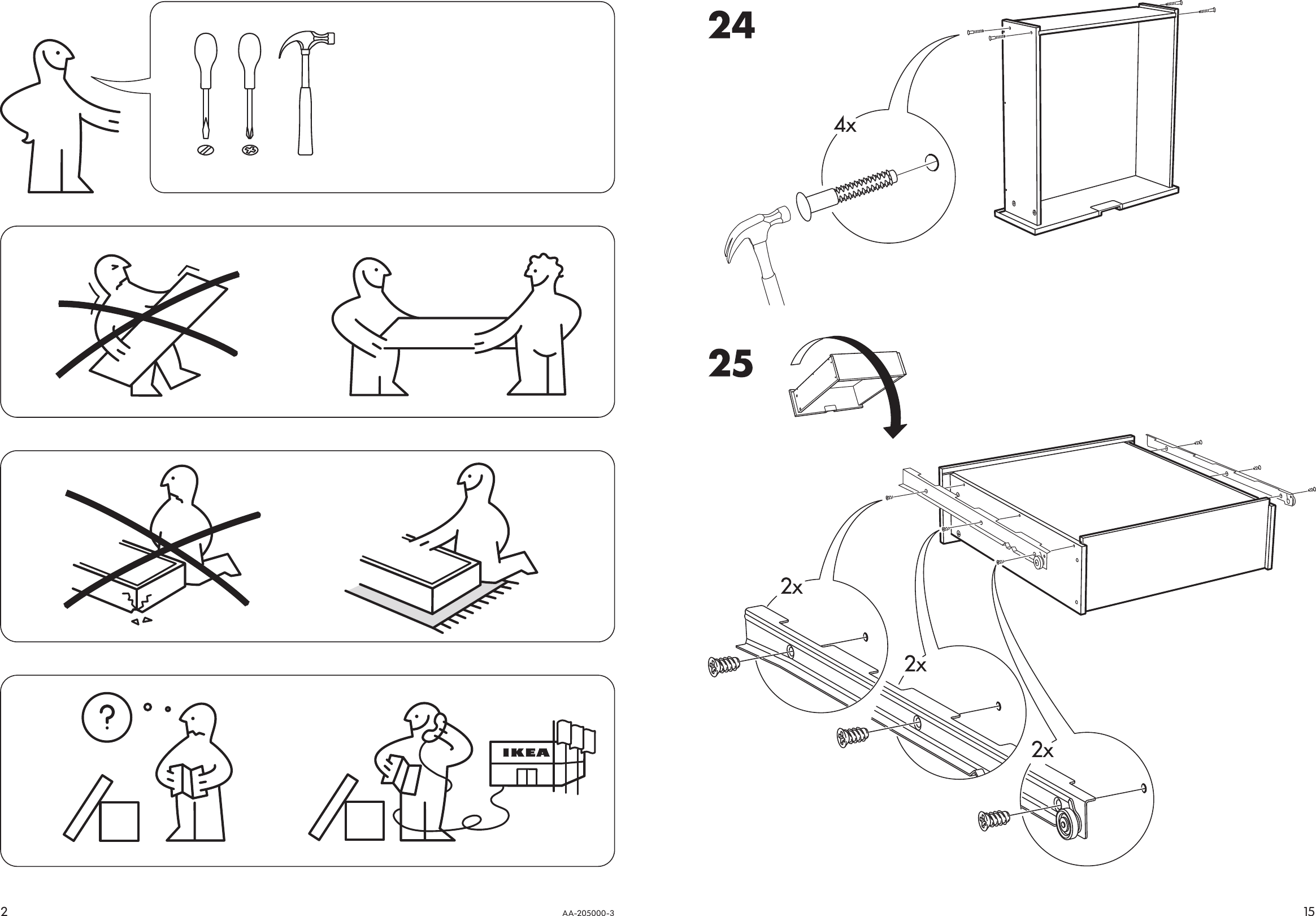 Page 2 of 8 - Ikea Ikea-Besta-Jagra-Tv-Unit-Casters-47X24-Assembly-Instruction