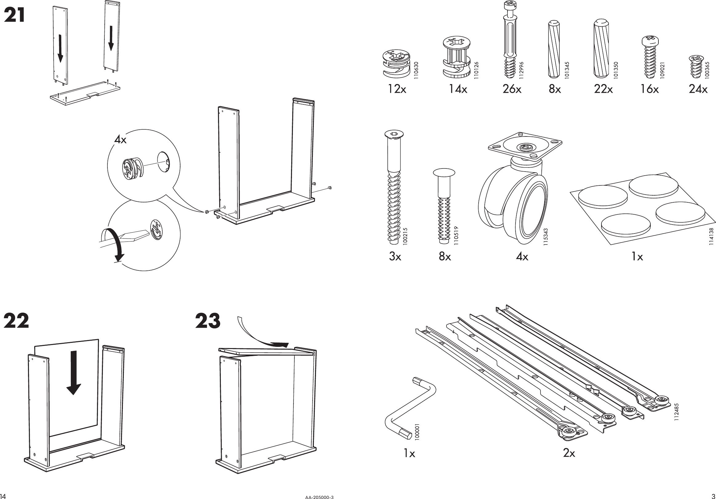 Page 3 of 8 - Ikea Ikea-Besta-Jagra-Tv-Unit-Casters-47X24-Assembly-Instruction