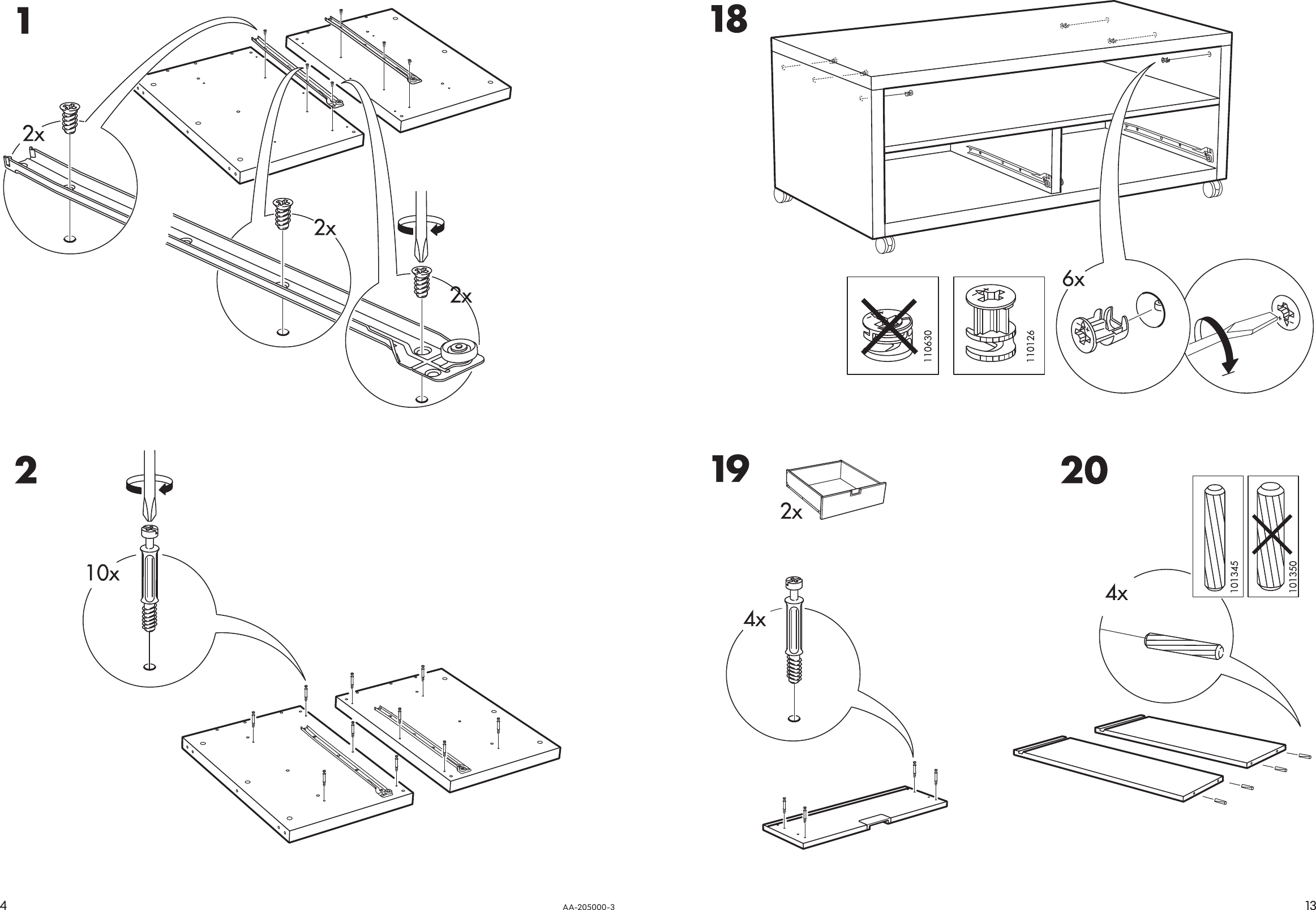 Page 4 of 8 - Ikea Ikea-Besta-Jagra-Tv-Unit-Casters-47X24-Assembly-Instruction