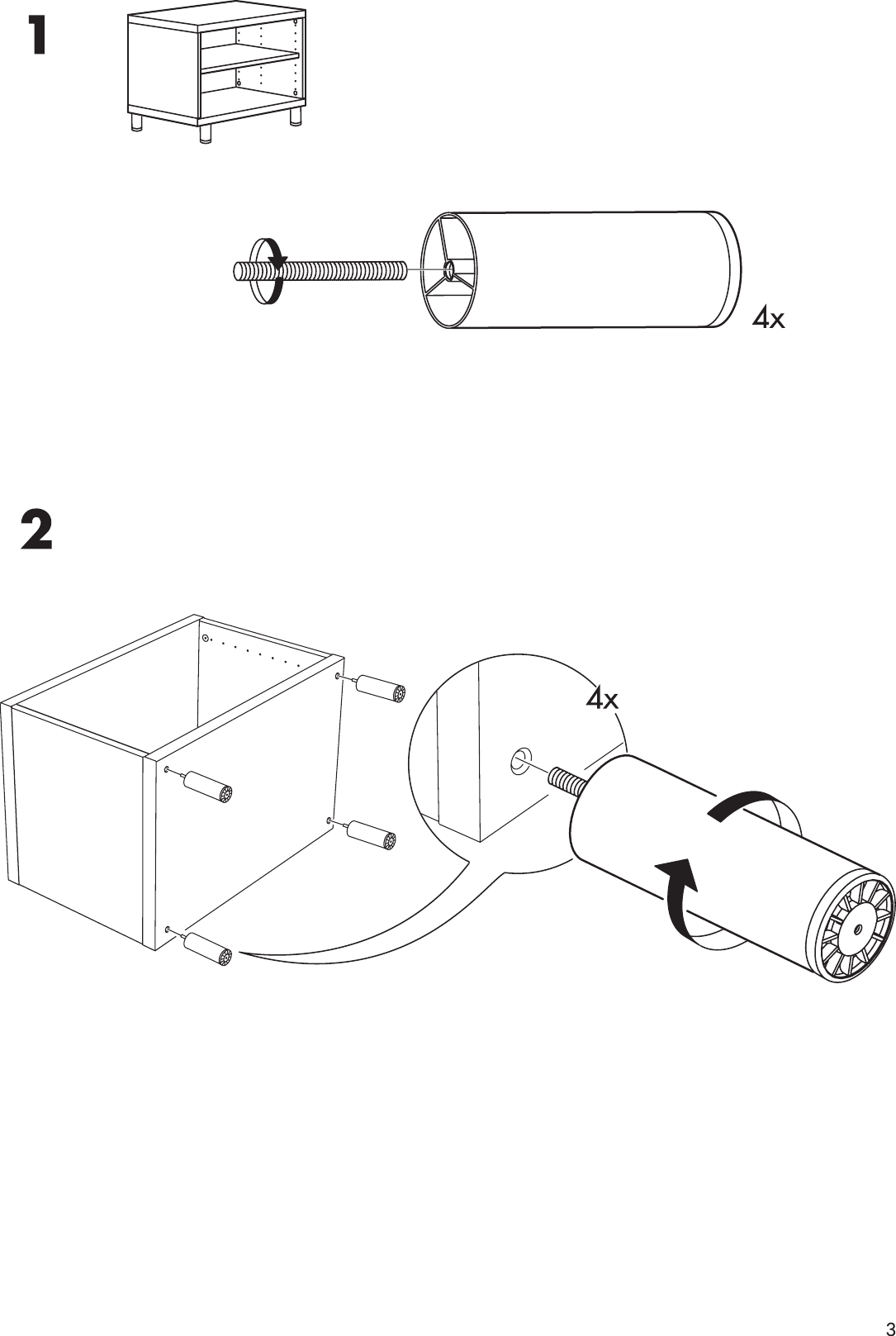 Page 3 of 4 - Ikea Ikea-Besta-Legs-Gray-Assembly-Instruction