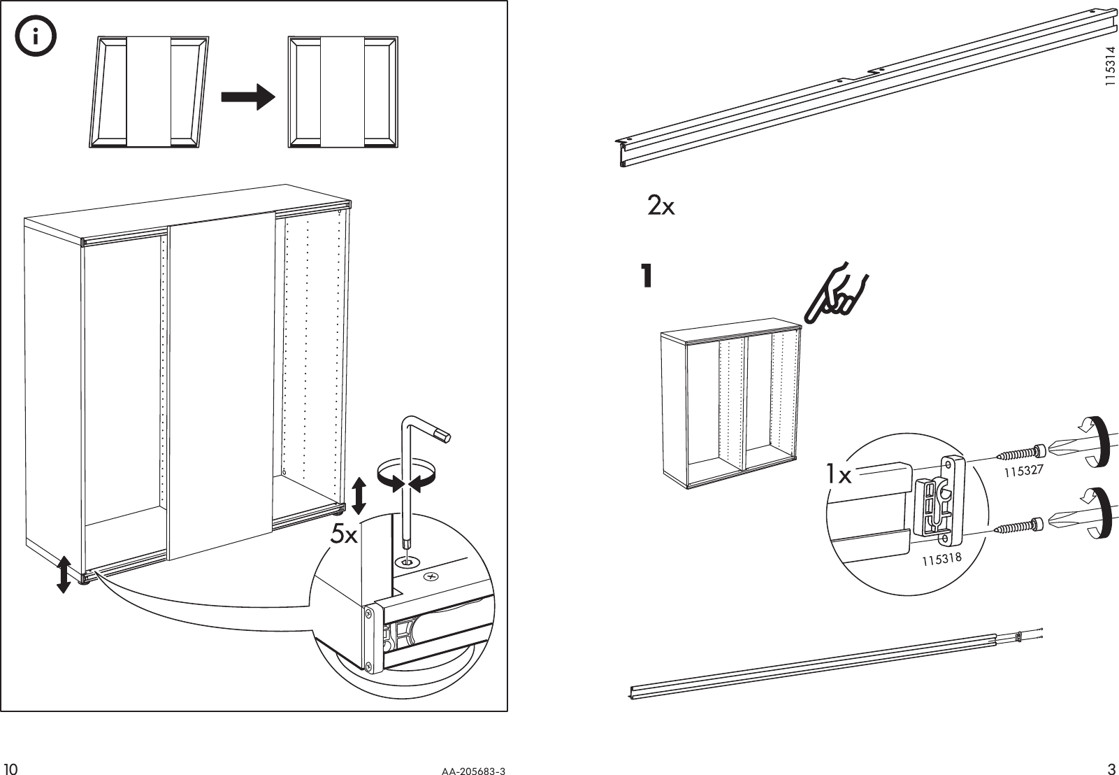 Page 3 of 6 - Ikea Ikea-Besta-Rail-For-Sliding-Droos-47-Assembly-Instruction