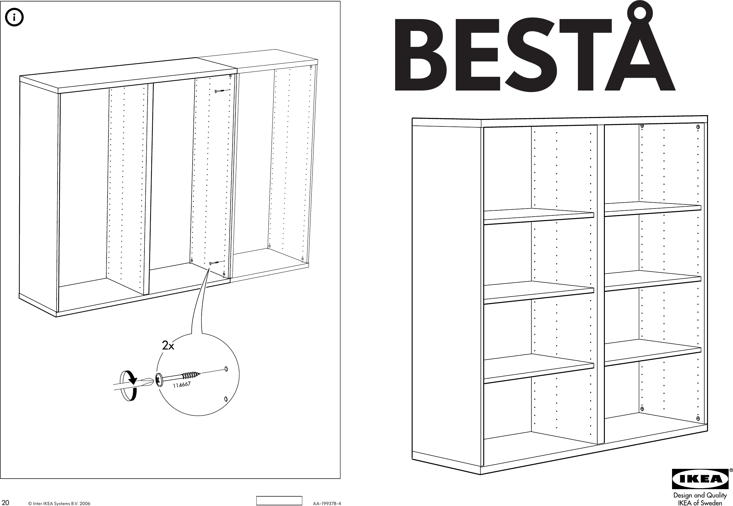 Page 1 of 10 - Ikea Ikea-Besta-Shelf-Unit-47X50-Assembly-Instruction