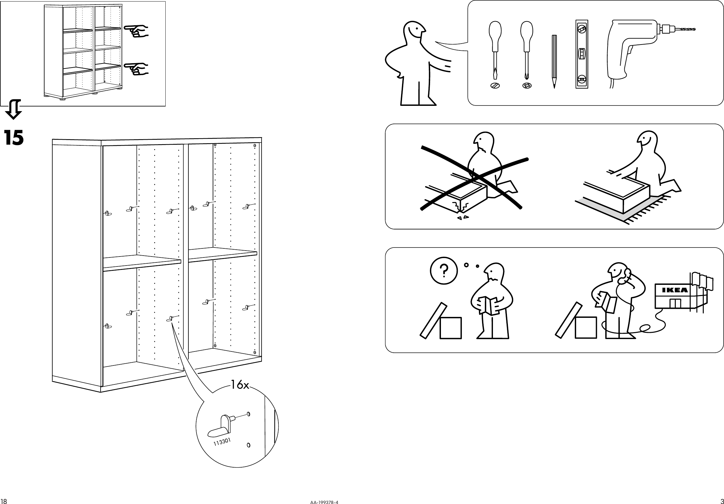 Page 3 of 10 - Ikea Ikea-Besta-Shelf-Unit-47X50-Assembly-Instruction