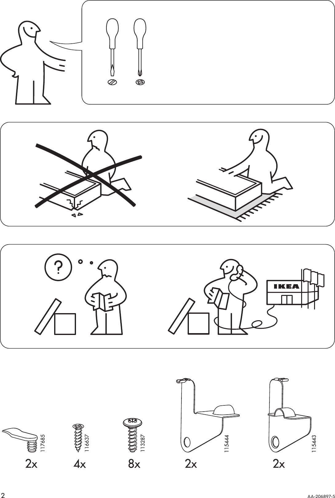 Page 2 of 8 - Ikea Ikea-Besta-Vegby-Glass-Door-24X15-Assembly-Instruction