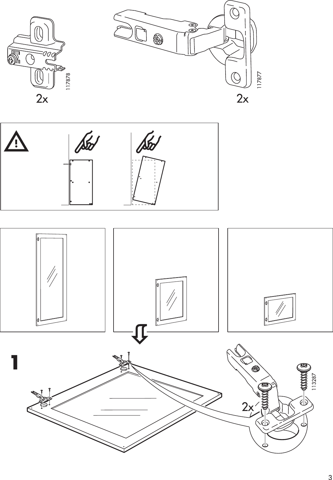 Page 3 of 8 - Ikea Ikea-Besta-Vegby-Glass-Door-24X15-Assembly-Instruction