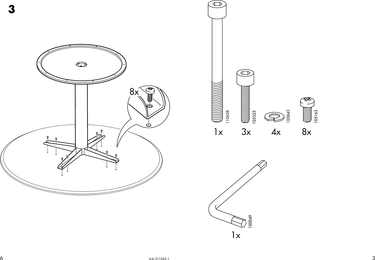 Page 3 of 4 - Ikea Ikea-Billsta-Round-Table-Underframe-28-3-8-Assembly-Instruction