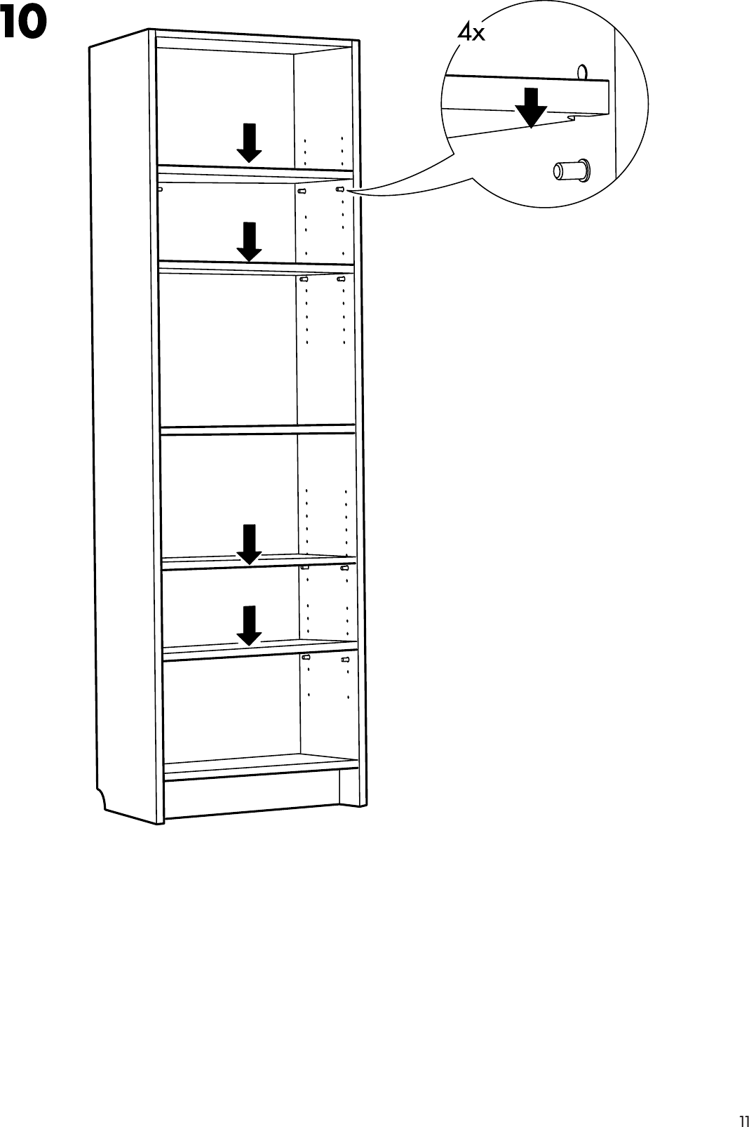 Page 11 of 12 - Ikea Ikea-Billy-Bookcase-80-Tall-Assembly-Instruction
