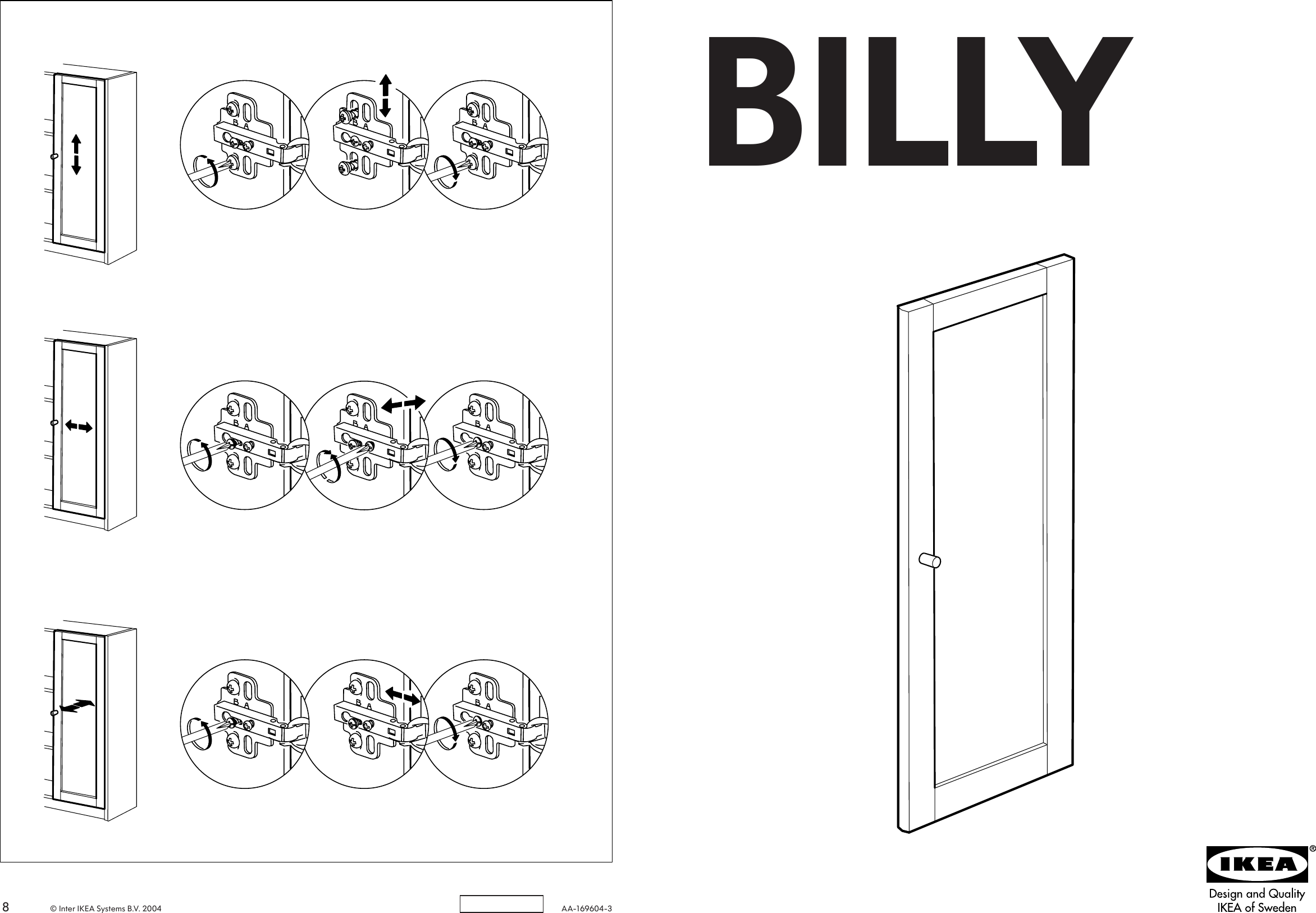 Page 1 of 4 - Ikea Ikea-Billy-Byom-Door-15-3-4X38-5-8-Assembly-Instruction