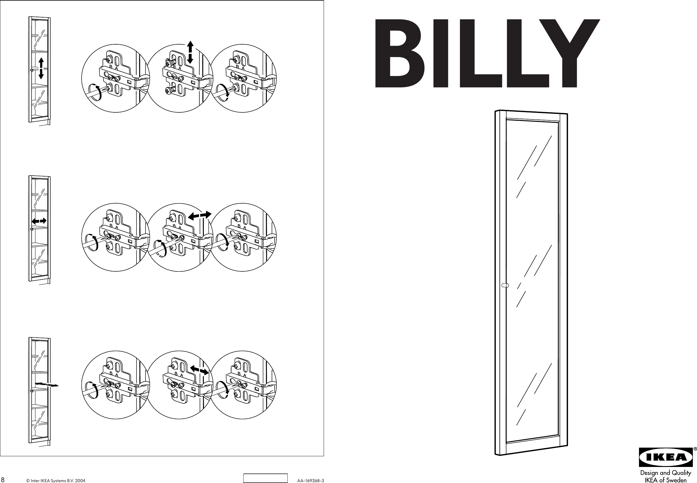Page 1 of 4 - Ikea Ikea-Billy-Byom-Glass-Door-80-Tall-Assembly-Instruction