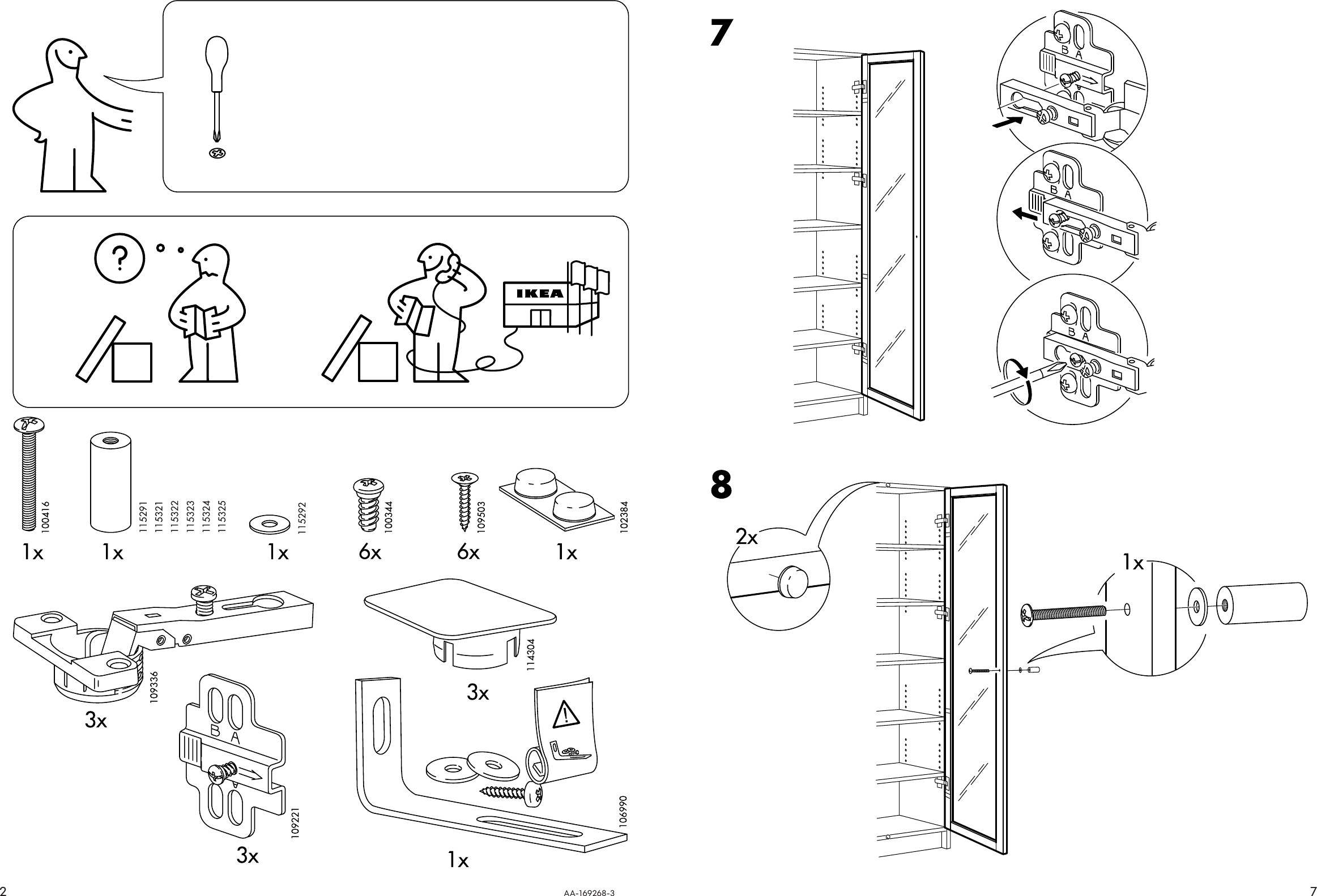 Page 2 of 4 - Ikea Ikea-Billy-Byom-Glass-Door-80-Tall-Assembly-Instruction