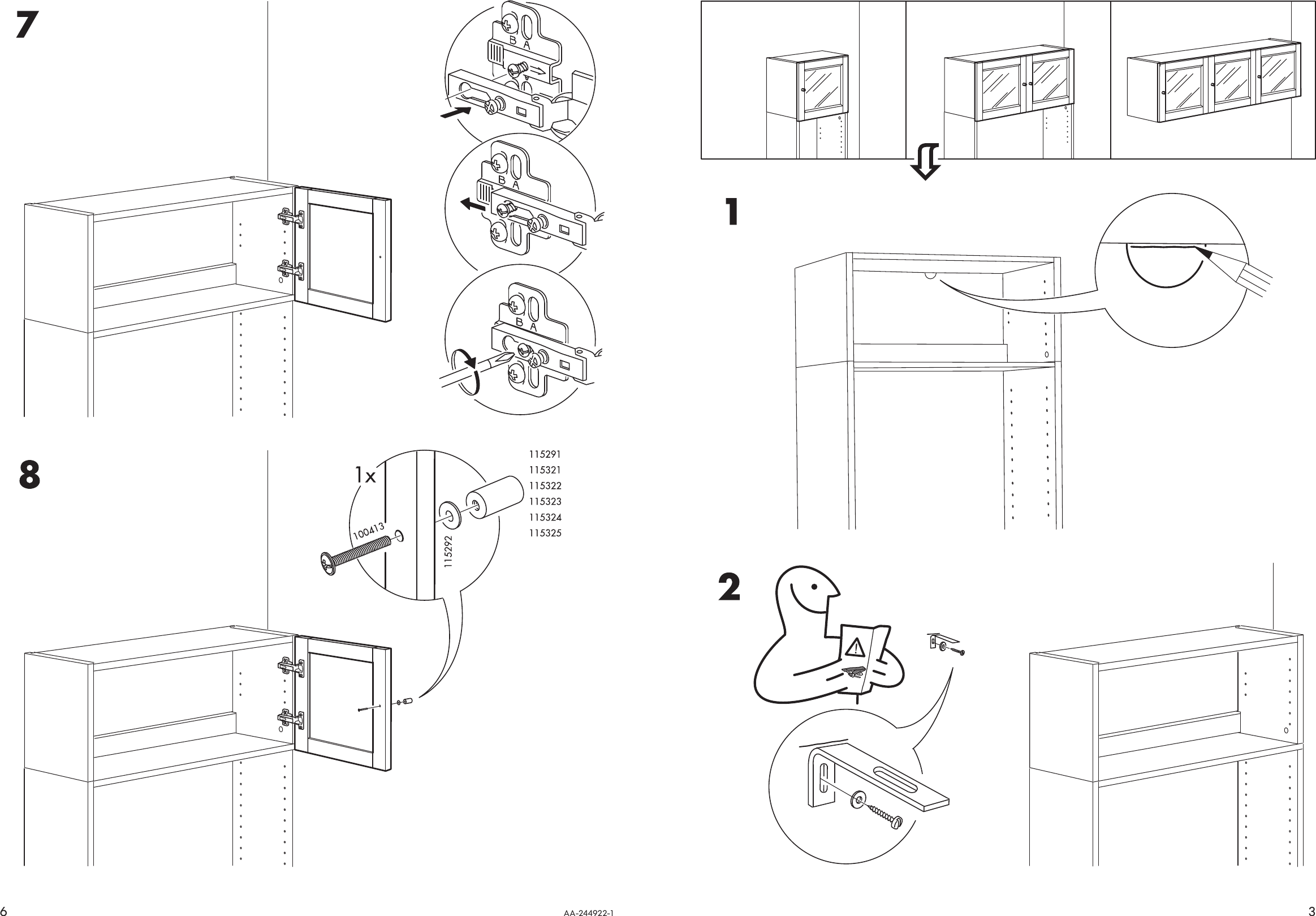 Page 3 of 4 - Ikea Ikea-Billy-Byom-Glass-Door-For-Height-Ext-Assembly-Instruction