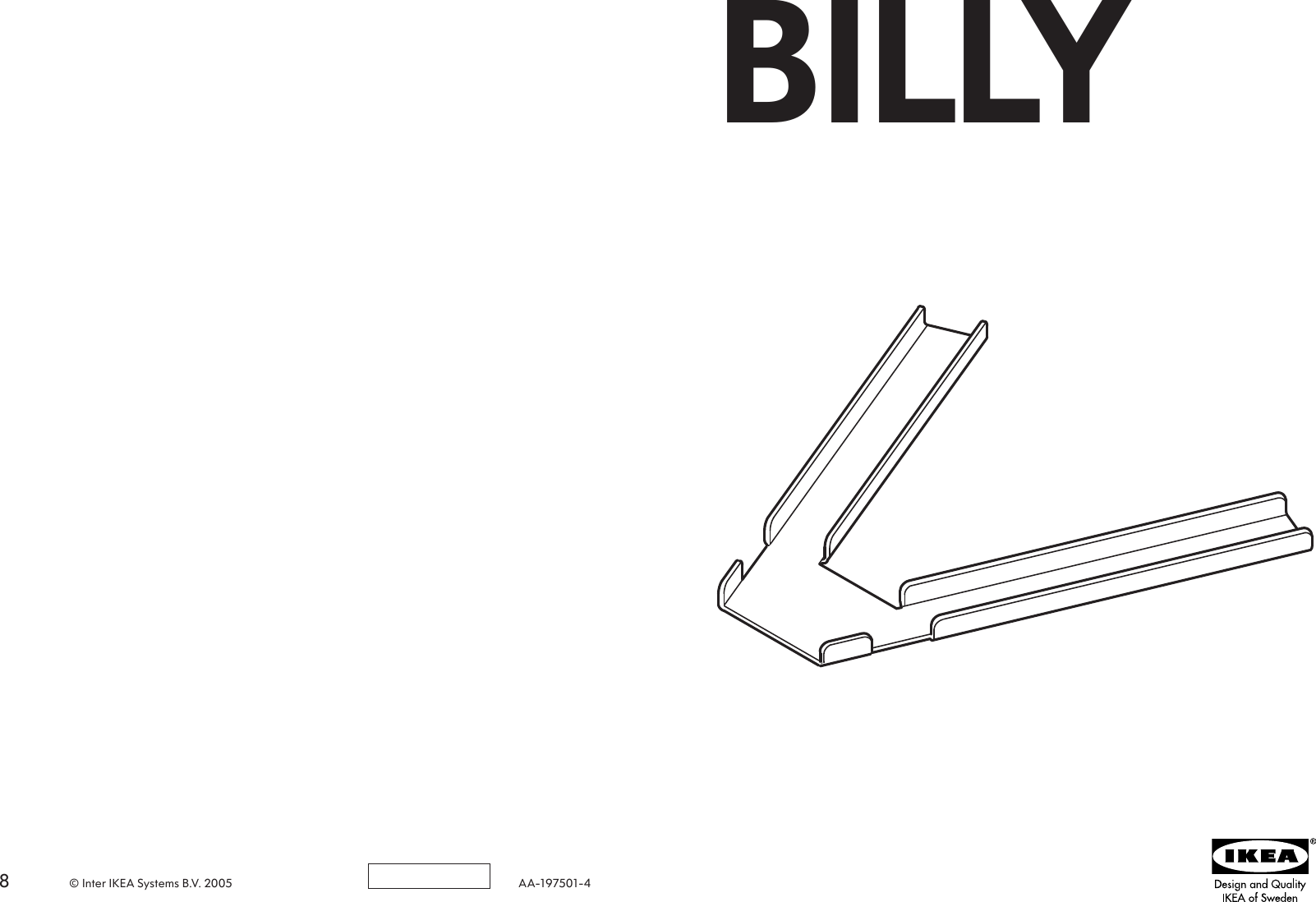 Page 1 of 4 - Ikea Ikea-Billy-Corner-Hardware-2Pk-Assembly-Instruction