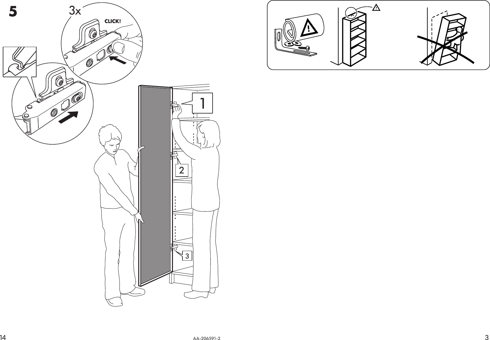 Page 3 of 8 - Ikea Ikea-Billy-Morebo-Glass-Door-15-3-4X76-Assembly-Instruction