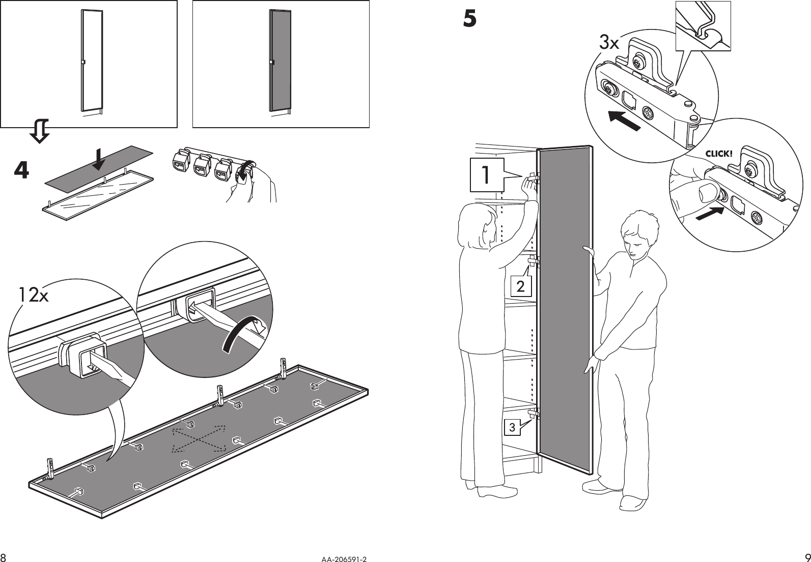 Ikea Billy Morebo Glass Door 15 3 4X76 Assembly Instruction