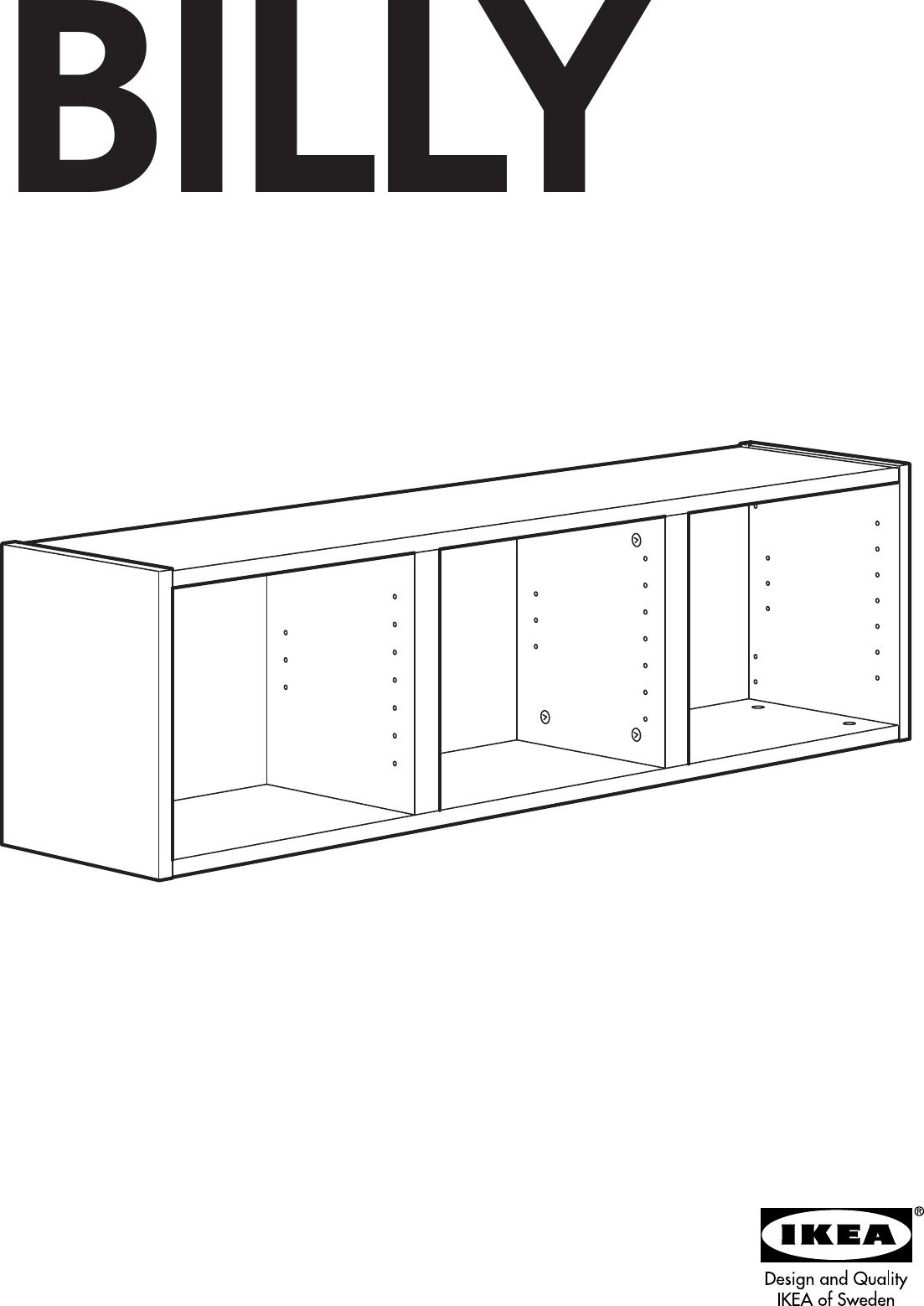 Page 1 of 12 - Ikea Ikea-Billy-Wall-Shelf-47X14-Assembly-Instruction