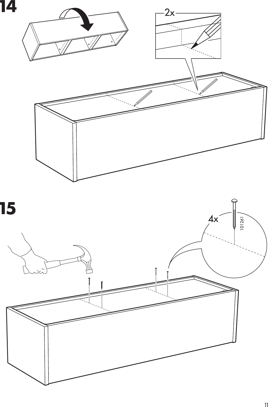 Page 11 of 12 - Ikea Ikea-Billy-Wall-Shelf-47X14-Assembly-Instruction