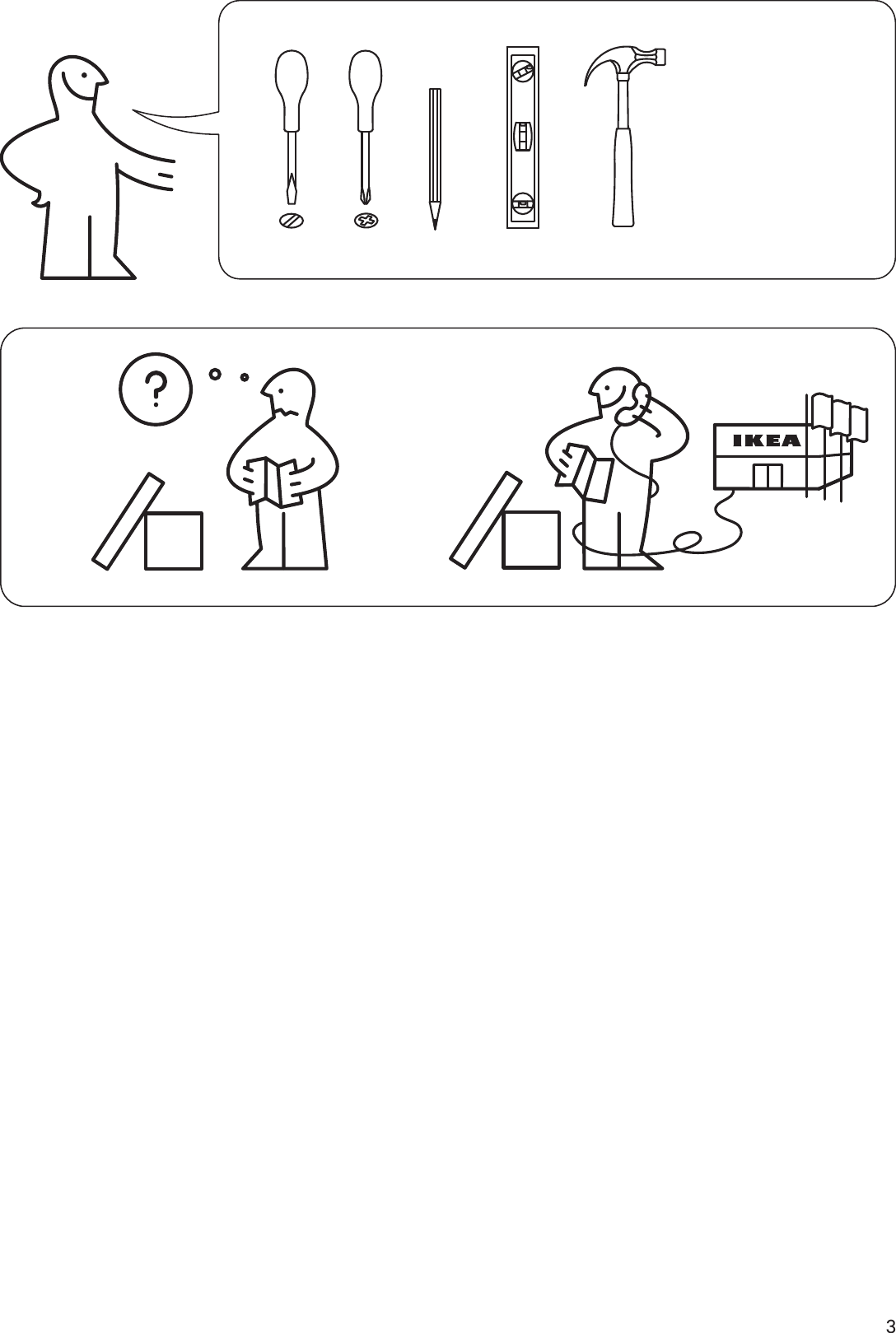 Page 3 of 12 - Ikea Ikea-Billy-Wall-Shelf-47X14-Assembly-Instruction