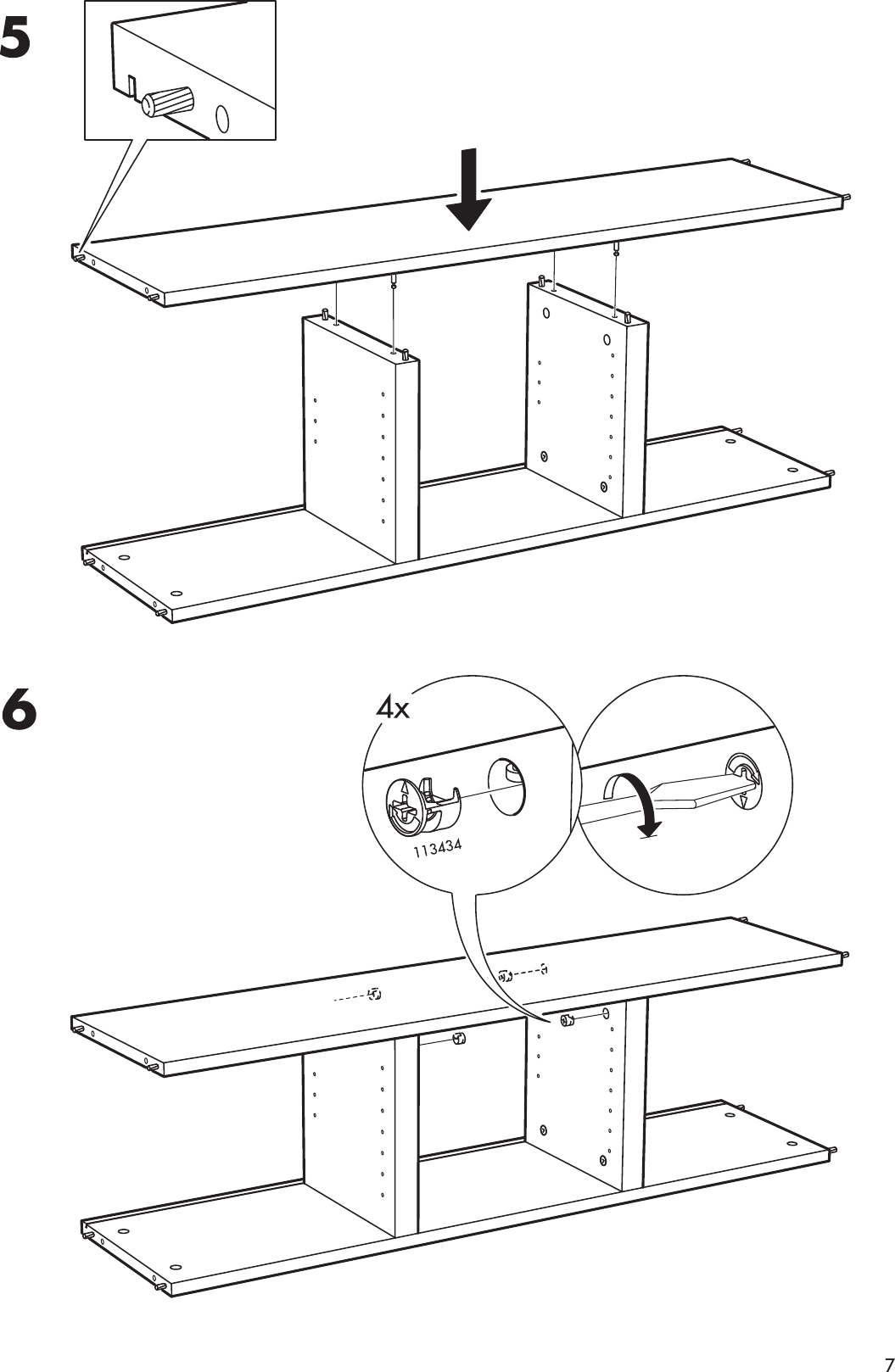 Page 7 of 12 - Ikea Ikea-Billy-Wall-Shelf-47X14-Assembly-Instruction