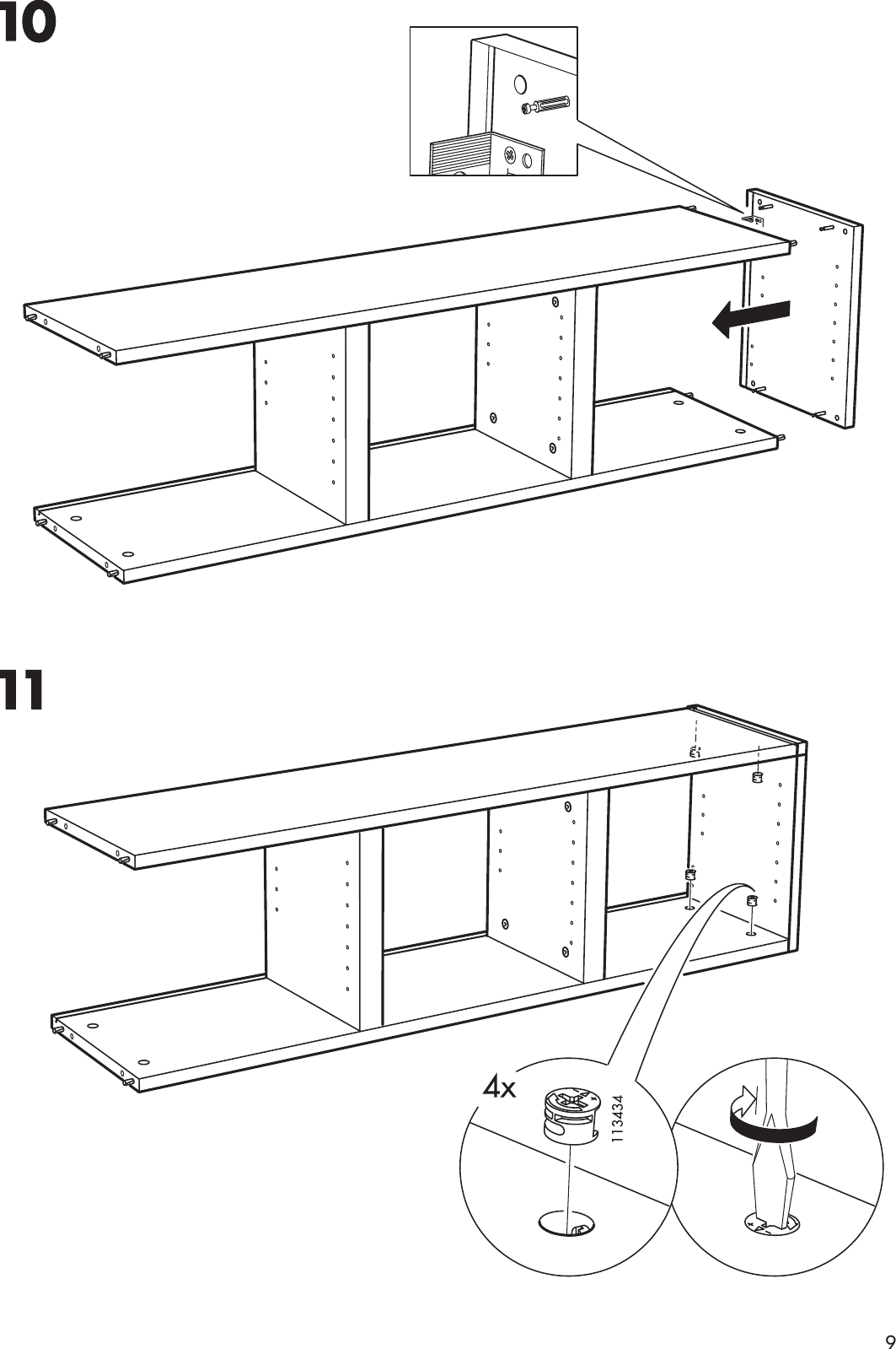 Page 9 of 12 - Ikea Ikea-Billy-Wall-Shelf-47X14-Assembly-Instruction