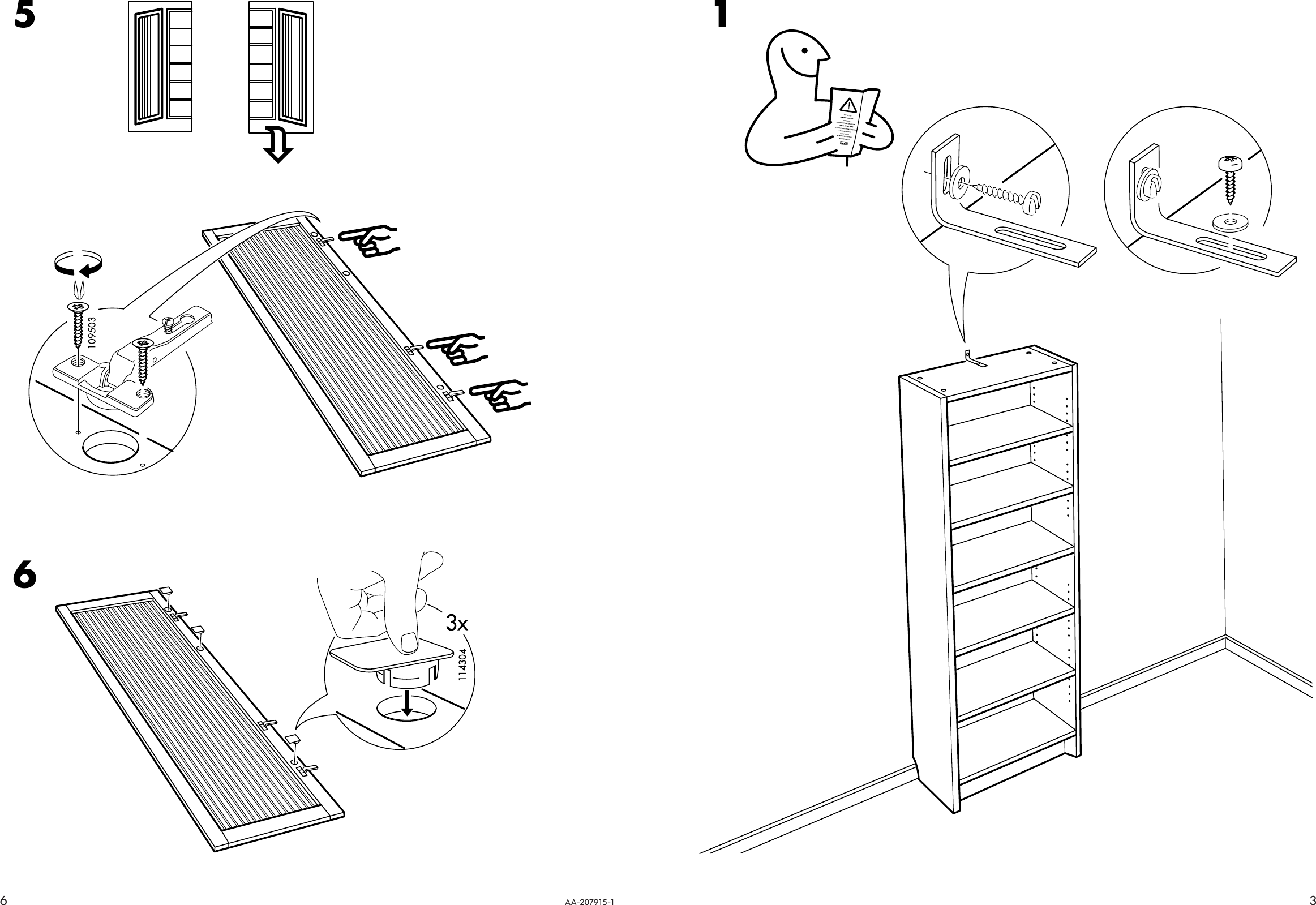 Page 3 of 4 - Ikea Ikea-Billy-Ydre-Door-15-3-4X76-3-8-Assembly-Instruction