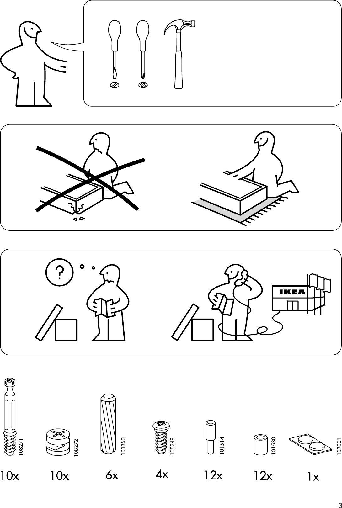 Page 3 of 12 - Ikea Ikea-Bjarken-Medicine-Cabinet-Assembly-Instruction