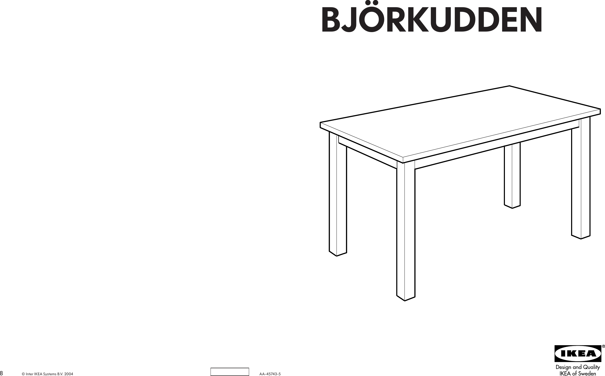 Ikea Bjarkudden Dining Table 47X29 Assembly Instruction 2
