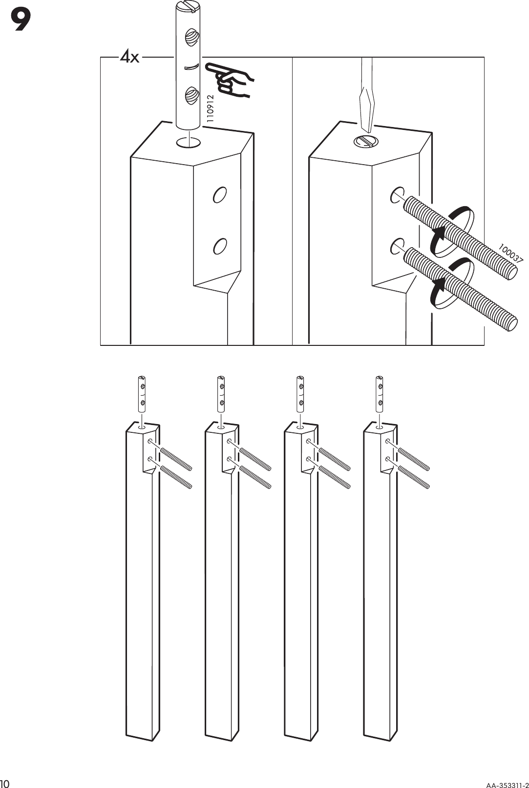 Page 10 of 12 - Ikea Ikea-Bjursta-Bench-Assembly-Instruction
